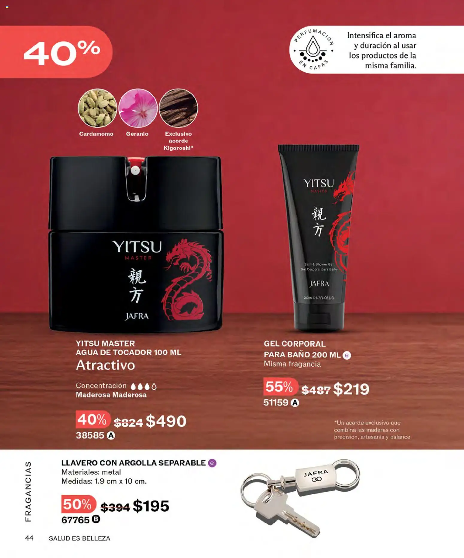 Nuevas ofertas de JAFRA válidas en toda la República Mexicana desde el 01.11.2025. ¡Encuentra las mejores ofertas en JAFRA catálogo! | Página: 44 | Productos: Gel corporal, Llavero, Agua, Baño