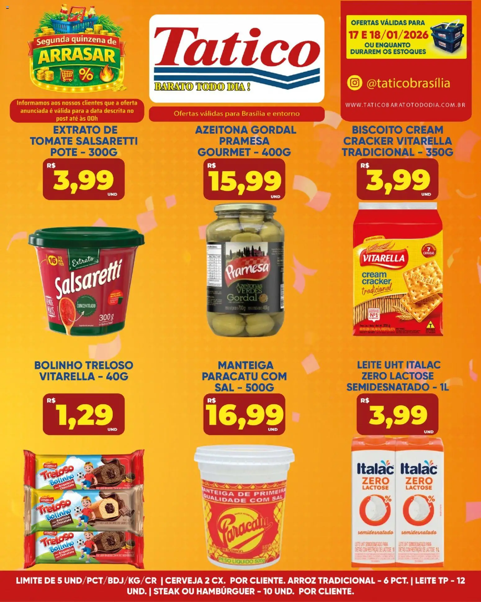 Tatico Folheto - válido de 17.01.2026 | Página: 4 | Produtos: Biscoito, Chocolate, Cerveja, Arroz