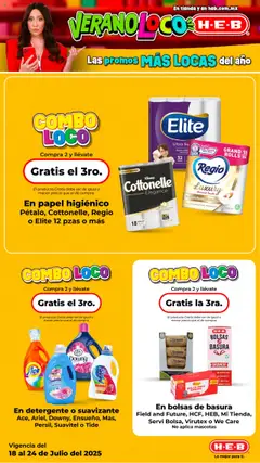 Nuevas ofertas de H-E-B válidas en toda la República Mexicana desde el 18.07.2025. ¡Encuentra las mejores ofertas en H-E-B folleto! | Página: 4 | Productos: Detergente, Bolsa, Suavizante, Papel higiénico