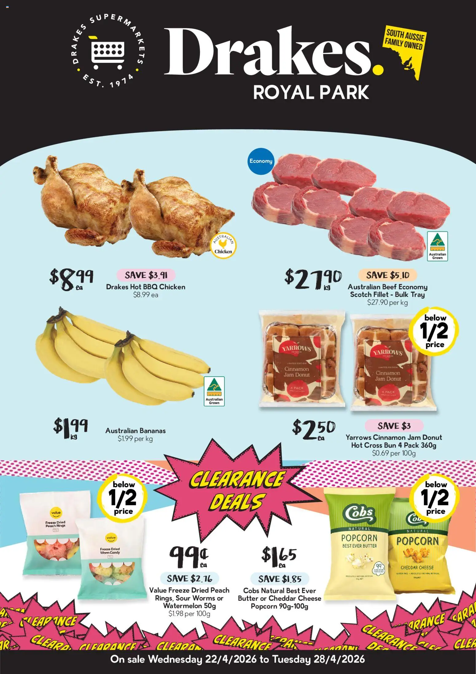 Drakes catalogue - valid from 22.04.2026 | Page: 1 | Products: Butter, Cheese, Chicken, Beef