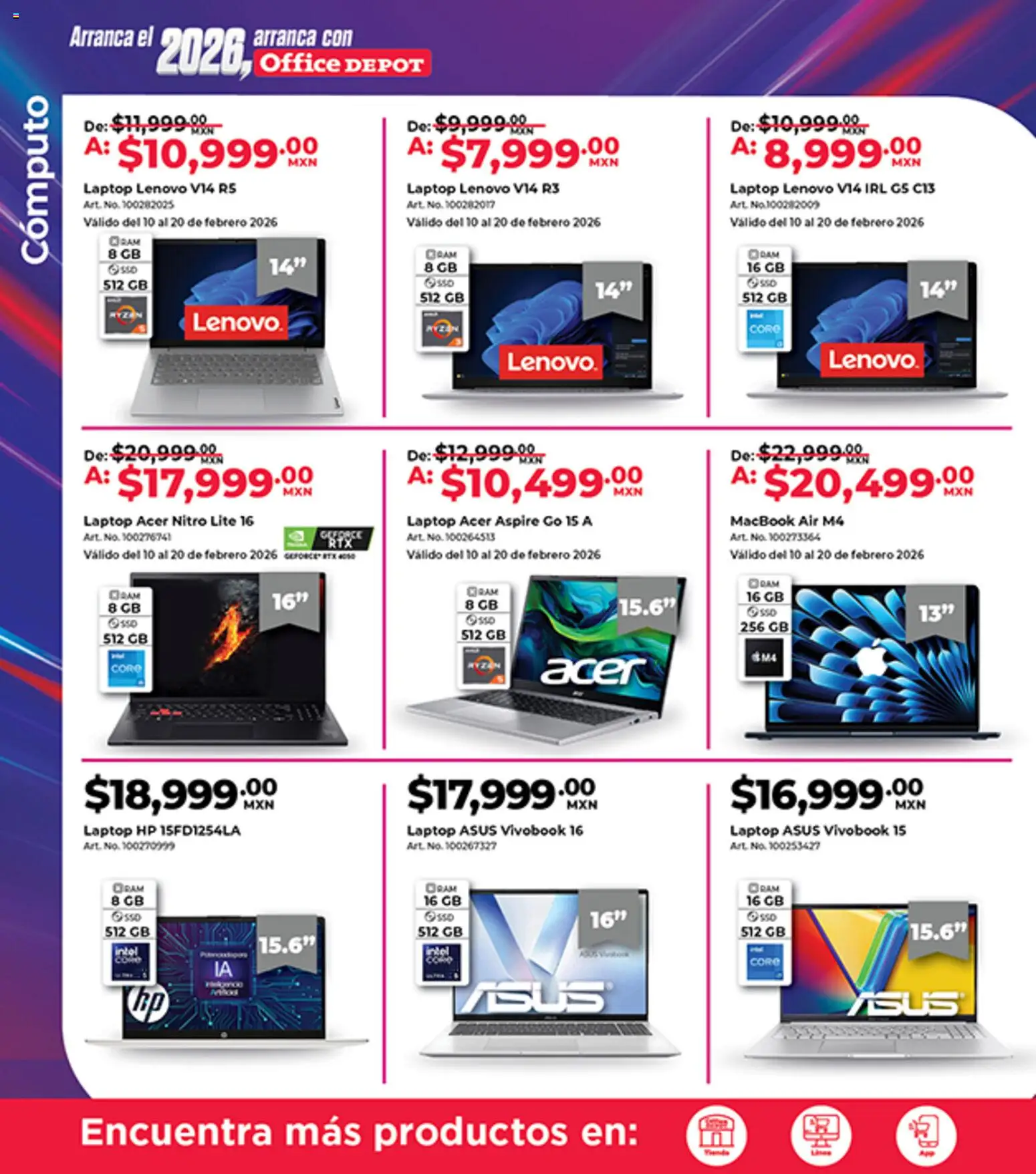 Nuevas ofertas de Office Depot válidas en toda la República Mexicana desde el 01.02.2026. ¡Encuentra las mejores ofertas en Office Depot catálogo! | Página: 4