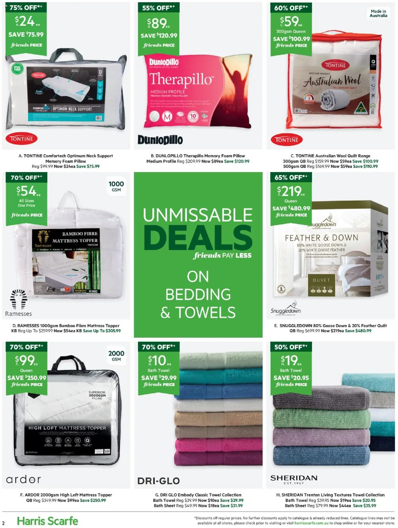 Harris Scarfe catalogue - valid from 27.10.2025 | Page: 2 | Products: Bath, Towels, Weight, Mattress