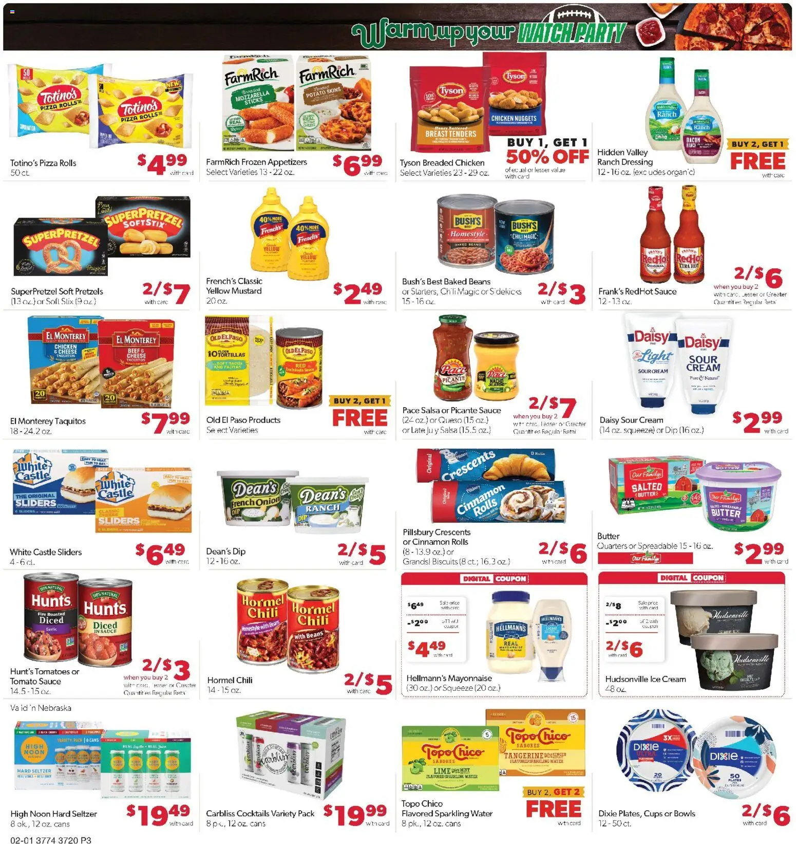 Family Fare Weekly Ad - NE - valid from 01.02.2026 | Page: 3 | Products: Pizza, Sour cream, Ice cream, Onion