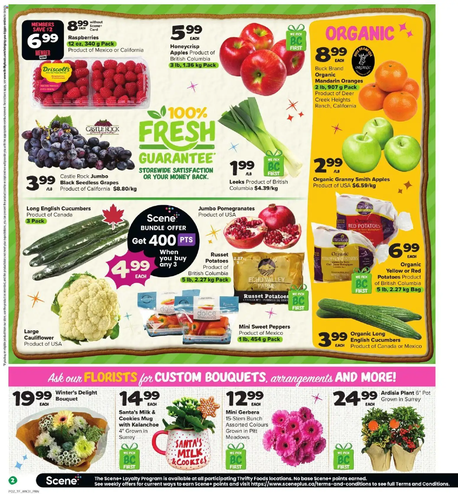 Thrifty Foods flyer valid from 27.11.2025 | Page: 3 | Products: Cookies, Bag, Milk, Apples