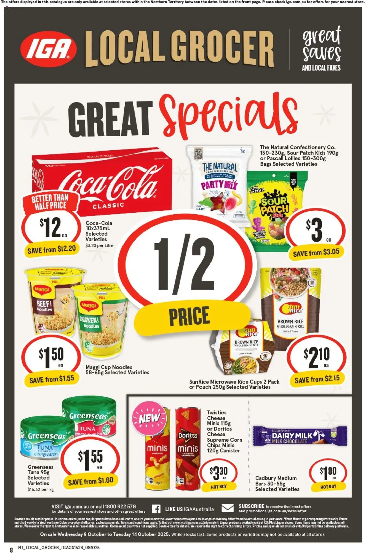 IGA catalogue - valid from 08.10.2025 | Page: 8 | Products: Plant, Dairy, Chips, Microwave