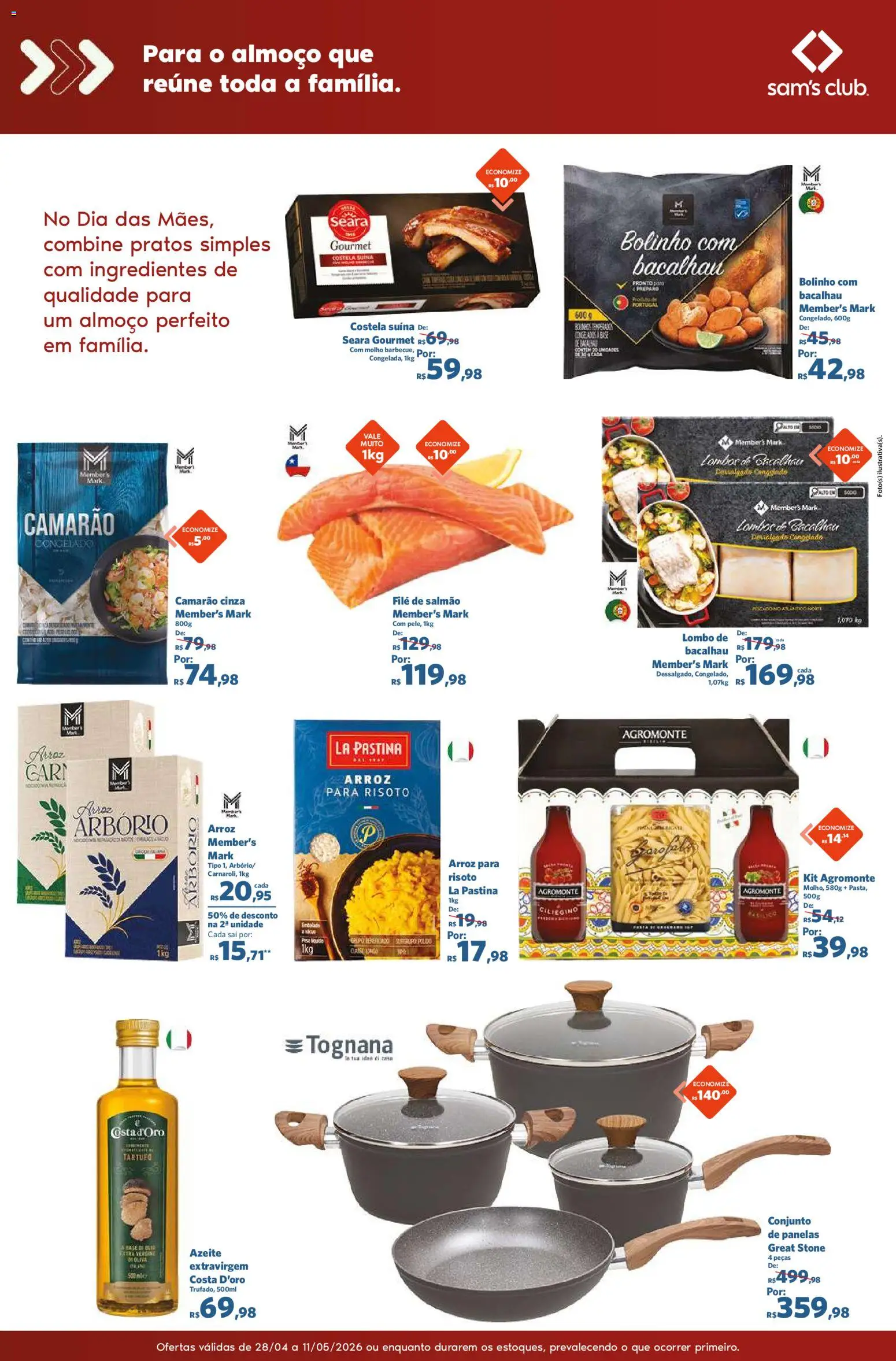 Sam's Club Folheto - válido de 28.04.2026 | Página: 3 | Produtos: Salmão, Bacalhau, Lombo, Azeite