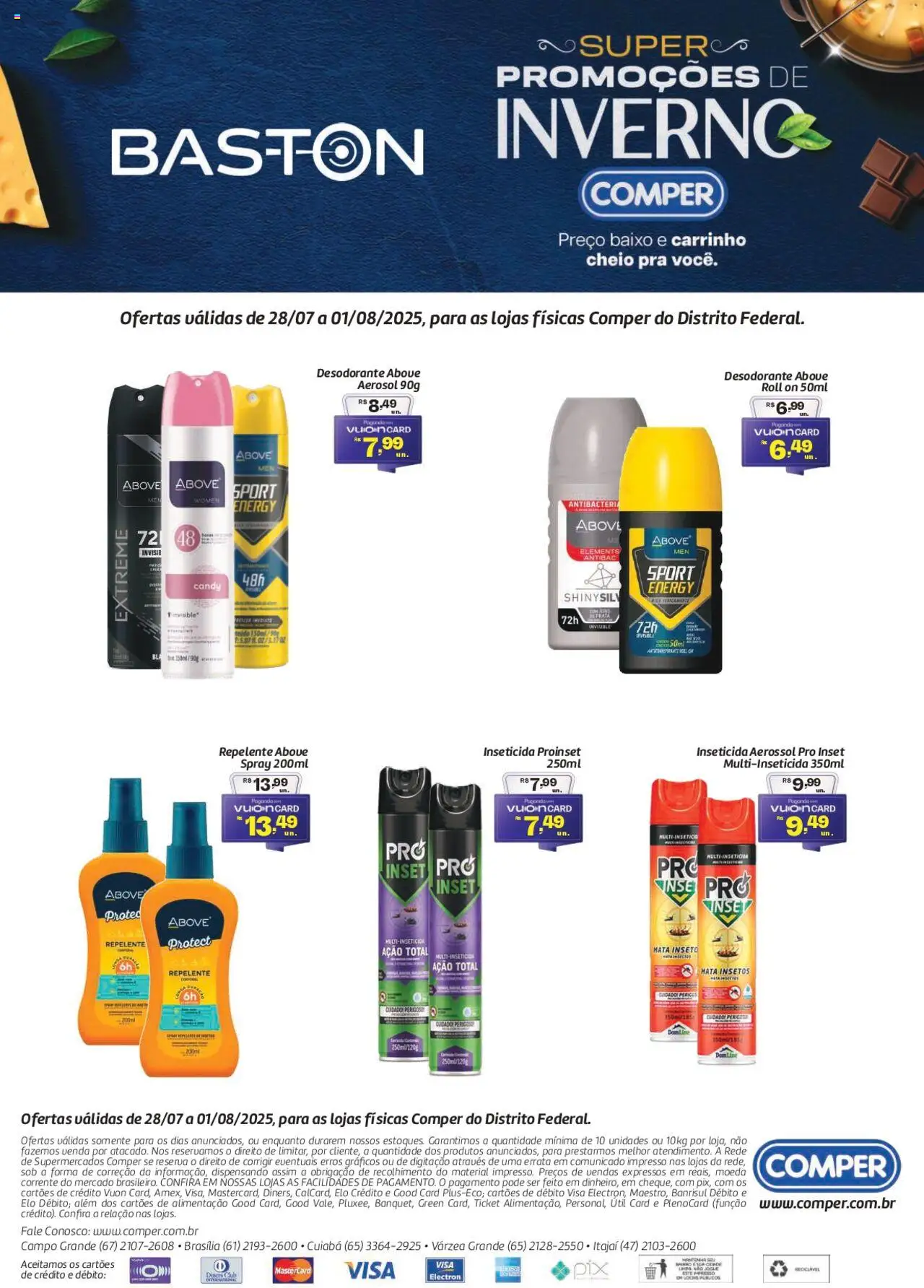 Comper Folheto - válido de 28.07.2025 | Página: 1 | Produtos: Desodorante, Carrinho, Baixo, Inseticida