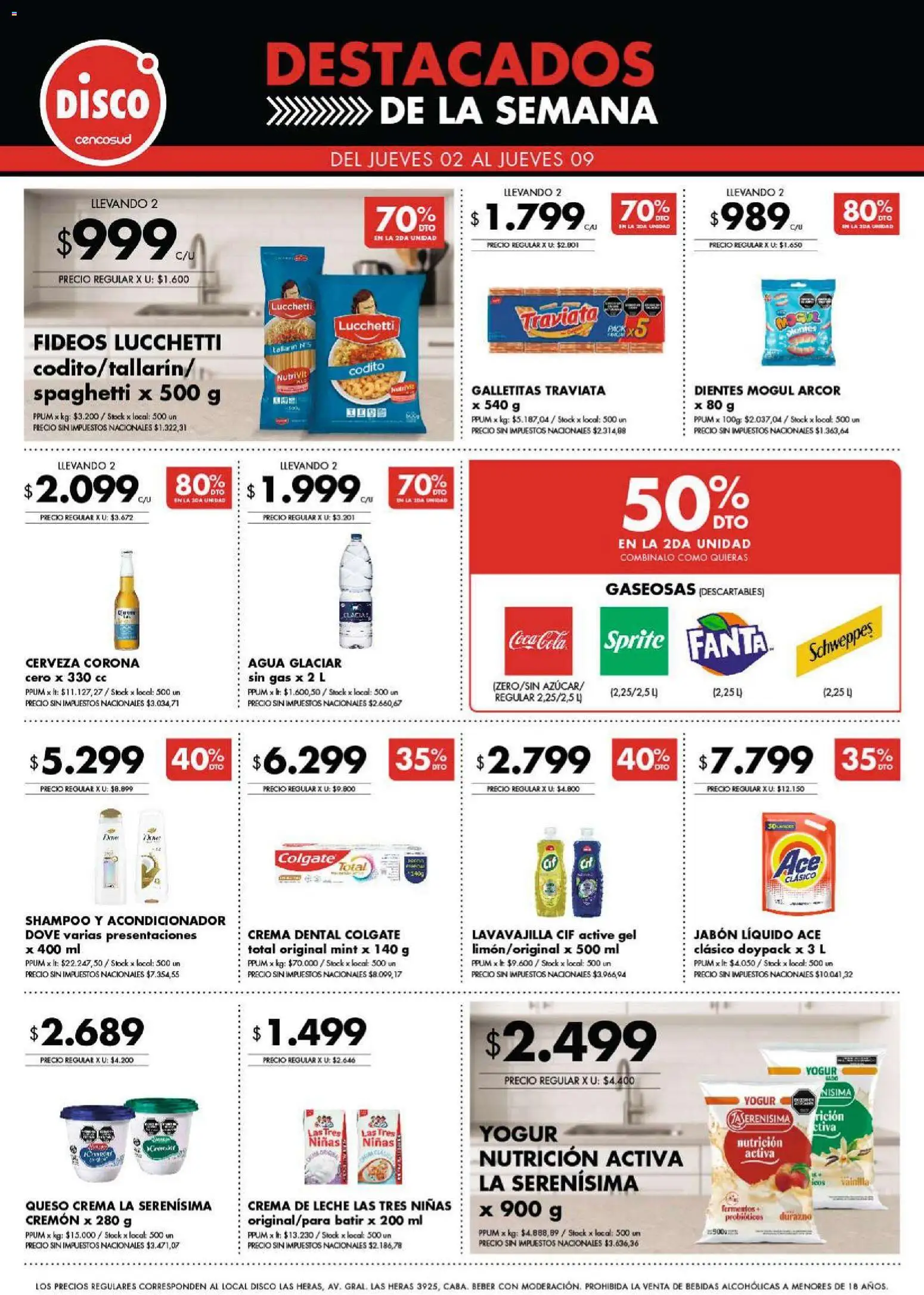 Disco - Destacados - Ofertas I Nacional │ válido desde el 01.04.2026 | Página: 1 | Productos: Disco, Shampoo, Queso crema, Cerveza