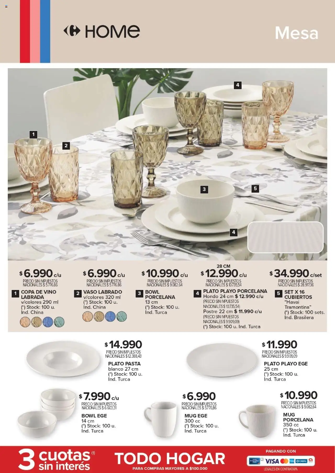 Carrefour Deco Hogar │ válido desde el 13.05.2025 | Página: 2 | Productos: Bowl, Mesa, Vino, Pasta