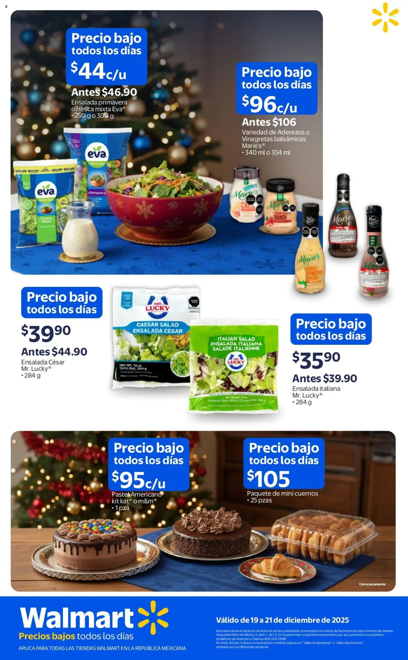 Nuevas ofertas de Walmart válidas en toda la República Mexicana desde el 19.12.2025. ¡Encuentra las mejores ofertas en Walmart catálogo Ofertas! | Página: 3 | Productos: Pastel, Ensalada, Despensa, Teléfono