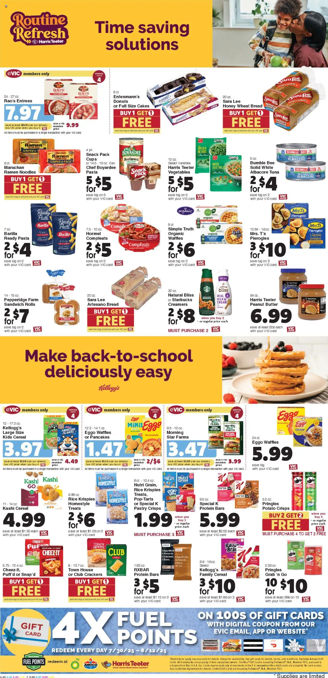 Harris Teeter Weekly Ad - valid from 06.08.2025 | Page: 9 | Products: Milk, Bread, Pasta, Vegetables