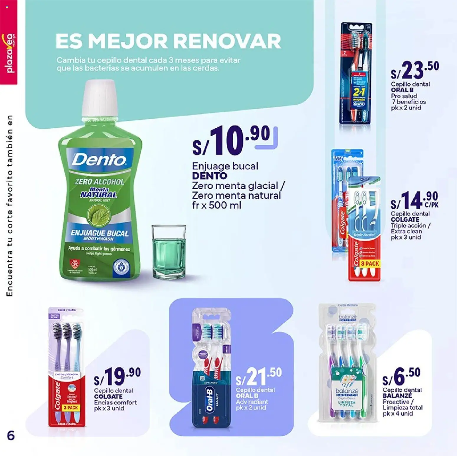 Catálogo Plaza Vea válido desde 23.03.2026 | Página: 6 | Productos: Enjuague bucal