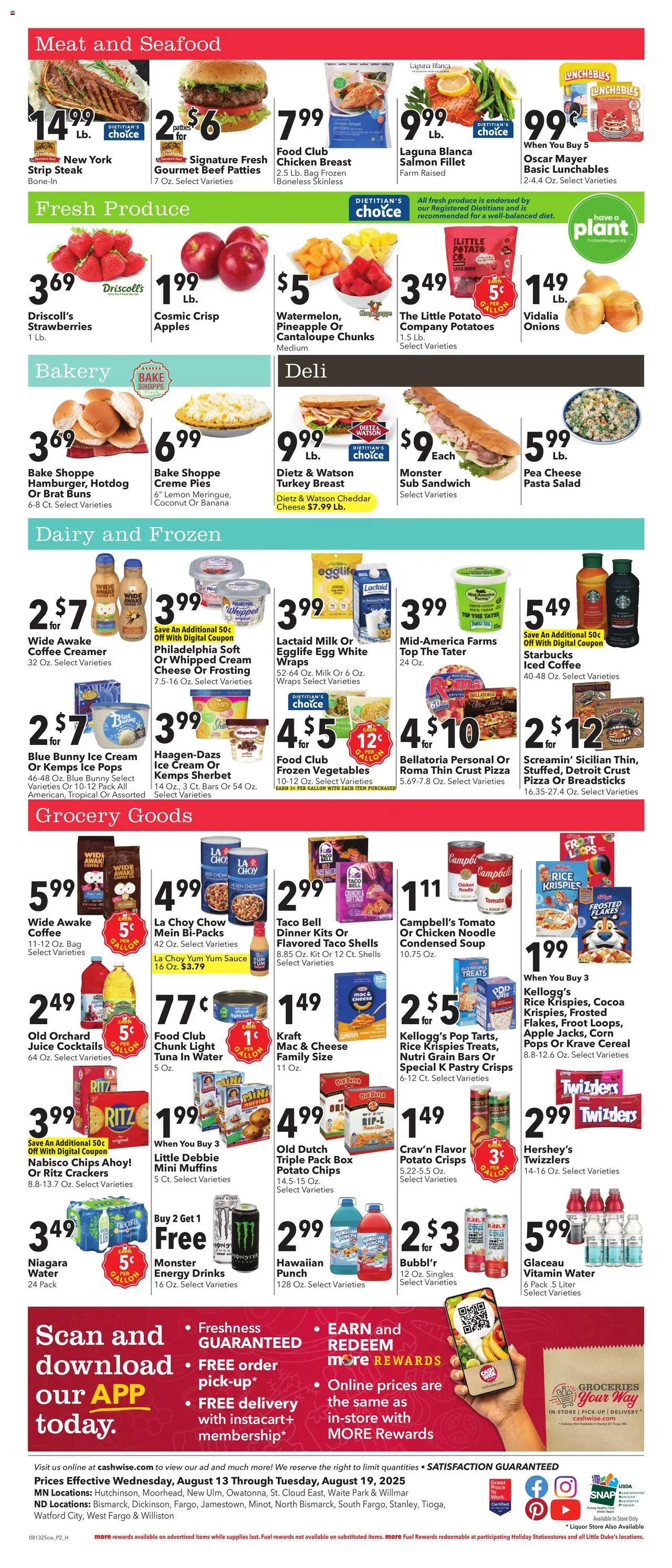 Cash Wise Weekly Ad - valid from 13.08.2025 | Page: 2 | Products: Corn, Sour cream, Ice cream, Lemon
