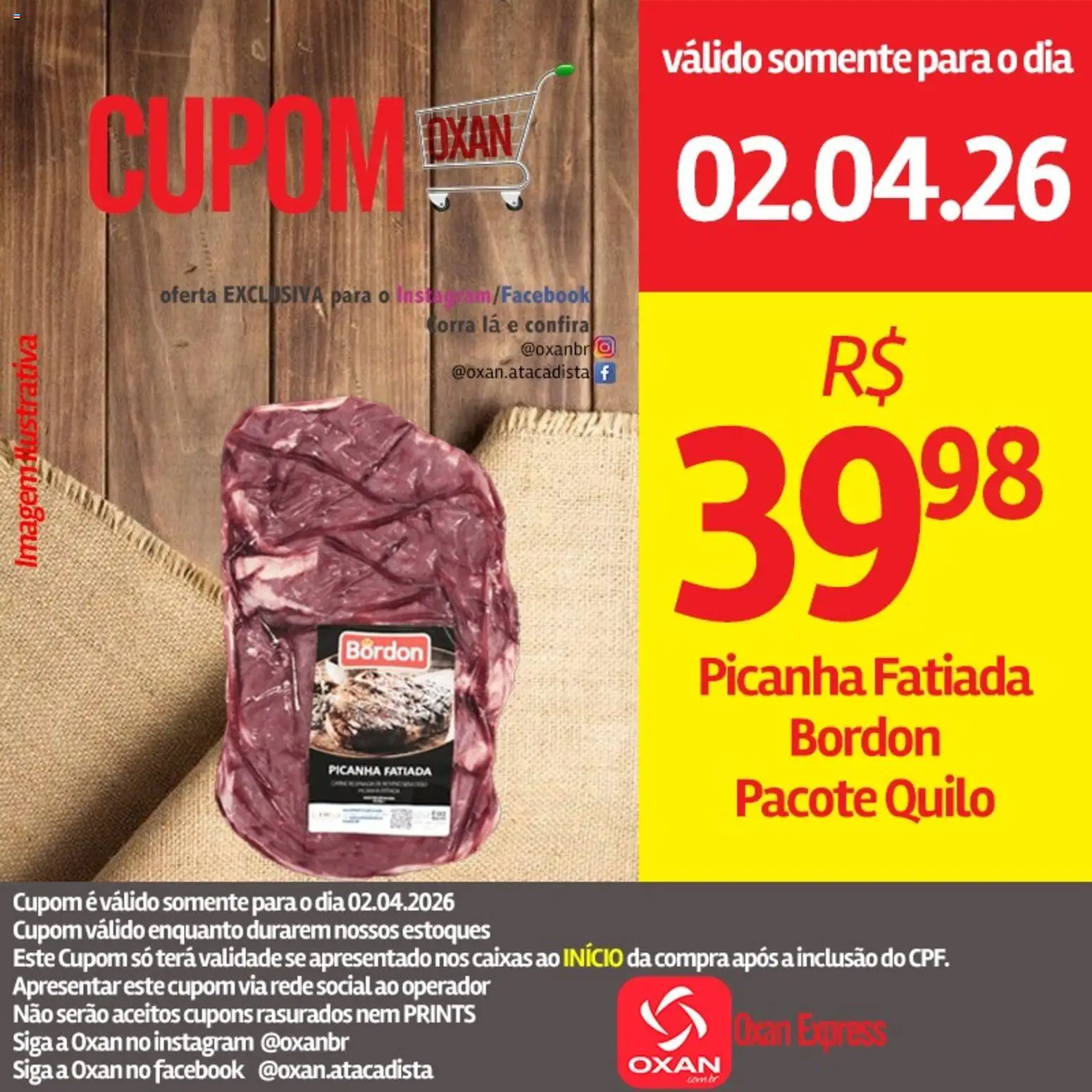 Oxan Atacadista Folheto - válido de 02.04.2026 | Página: 2 | Produtos: Picanha fatiada bordon, Picanha