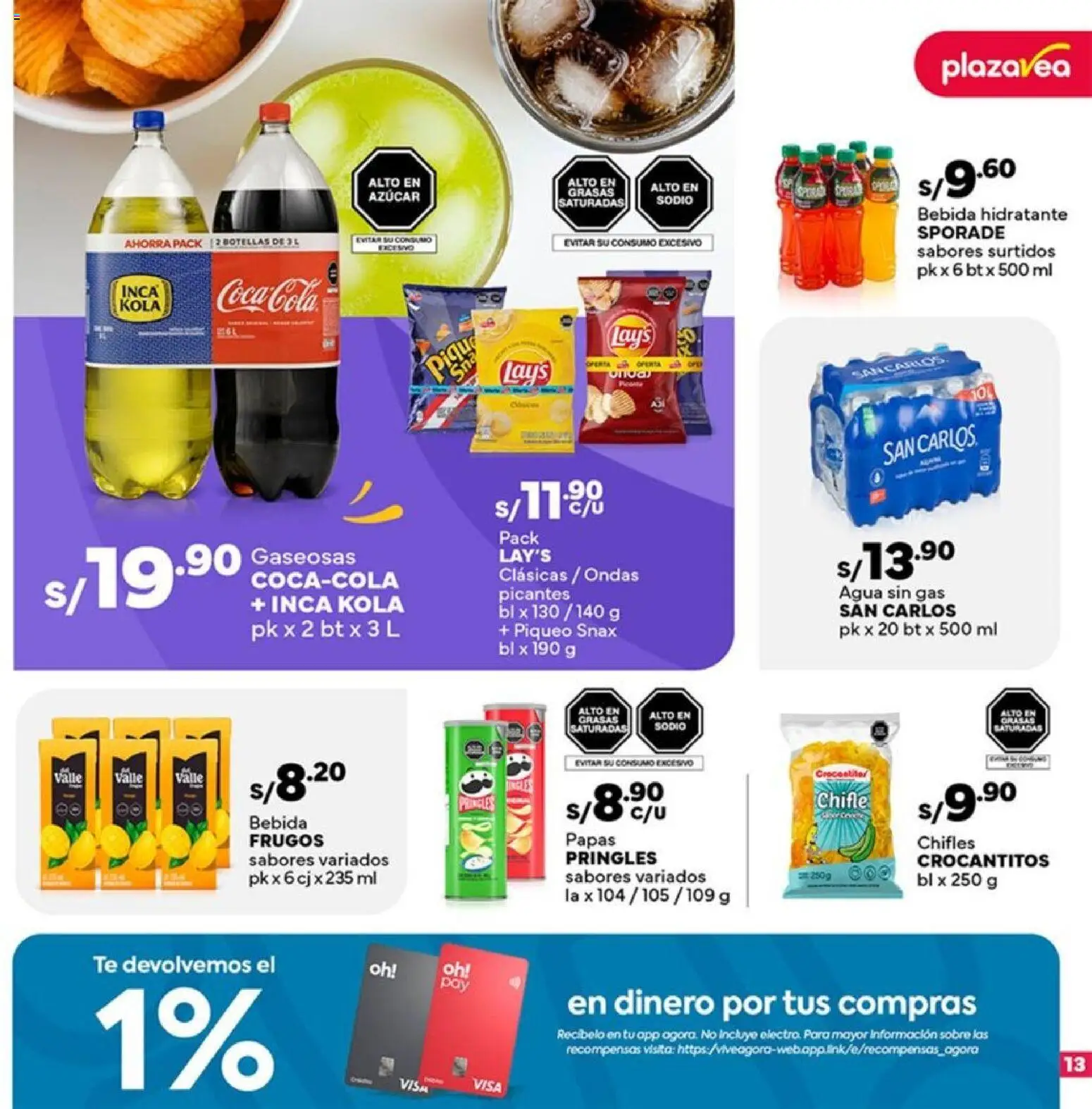 Catálogo Plaza Vea válido desde 12.11.2025 | Página: 13 | Productos: Té, Gaseosas, Papas