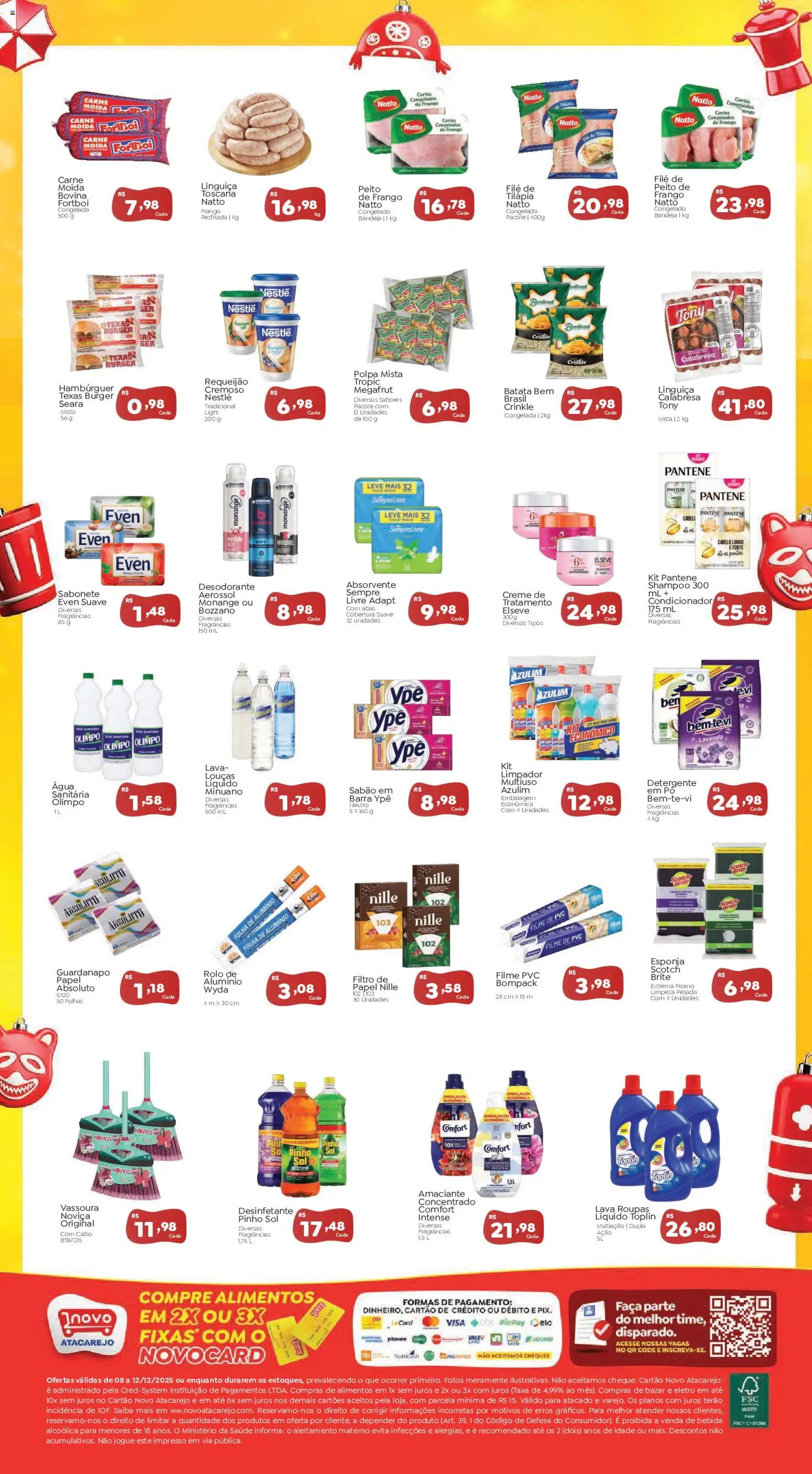 Novo Atacarejo Folheto - válido de 08.12.2025 | Página: 2 | Produtos: filme de PVC, Creme, Carne moída, Cabo