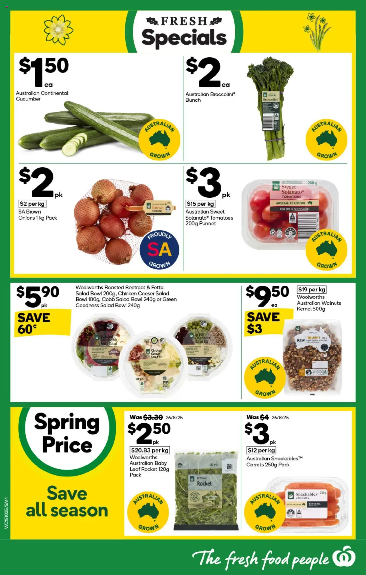 Woolworths catalogue - valid from 15.10.2025 | Page: 14 | Products: Chicken, Carrots, Salad, Onions