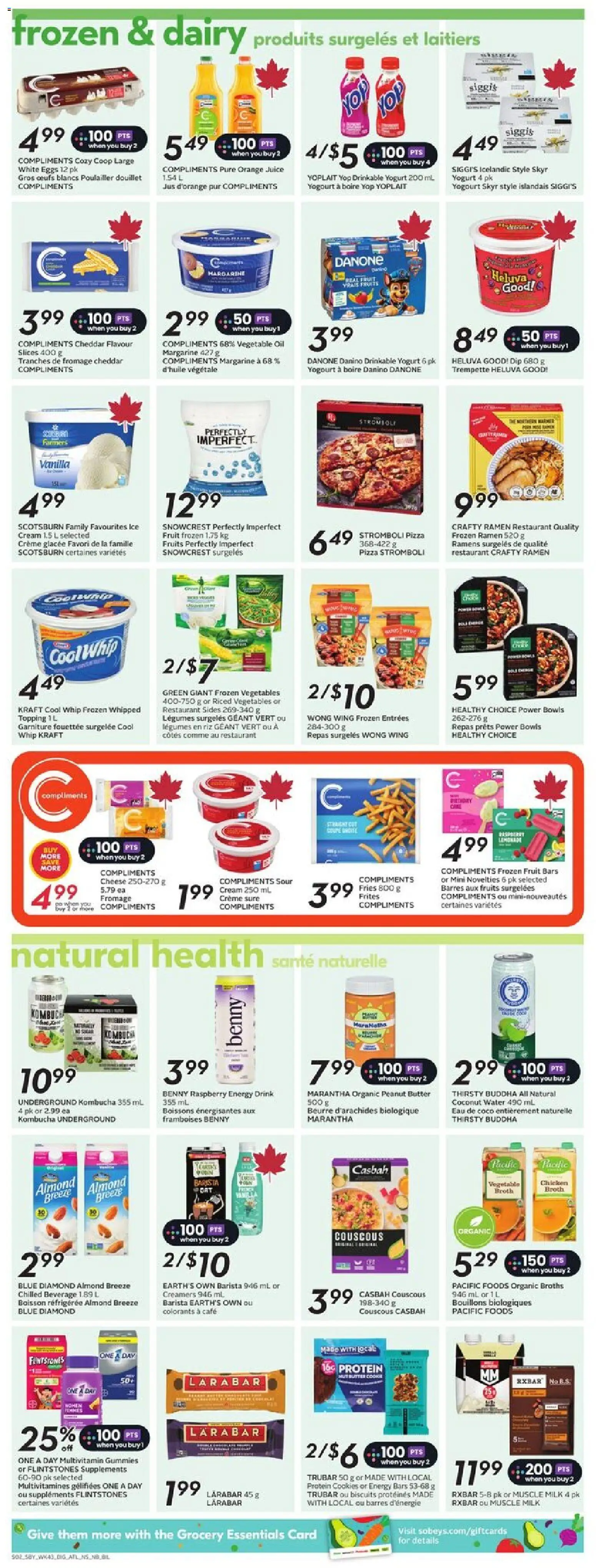Sobeys flyer valid from 19.02.2026 | Page: 10 | Products: Cheese, Yogurt, Pizza, Chicken