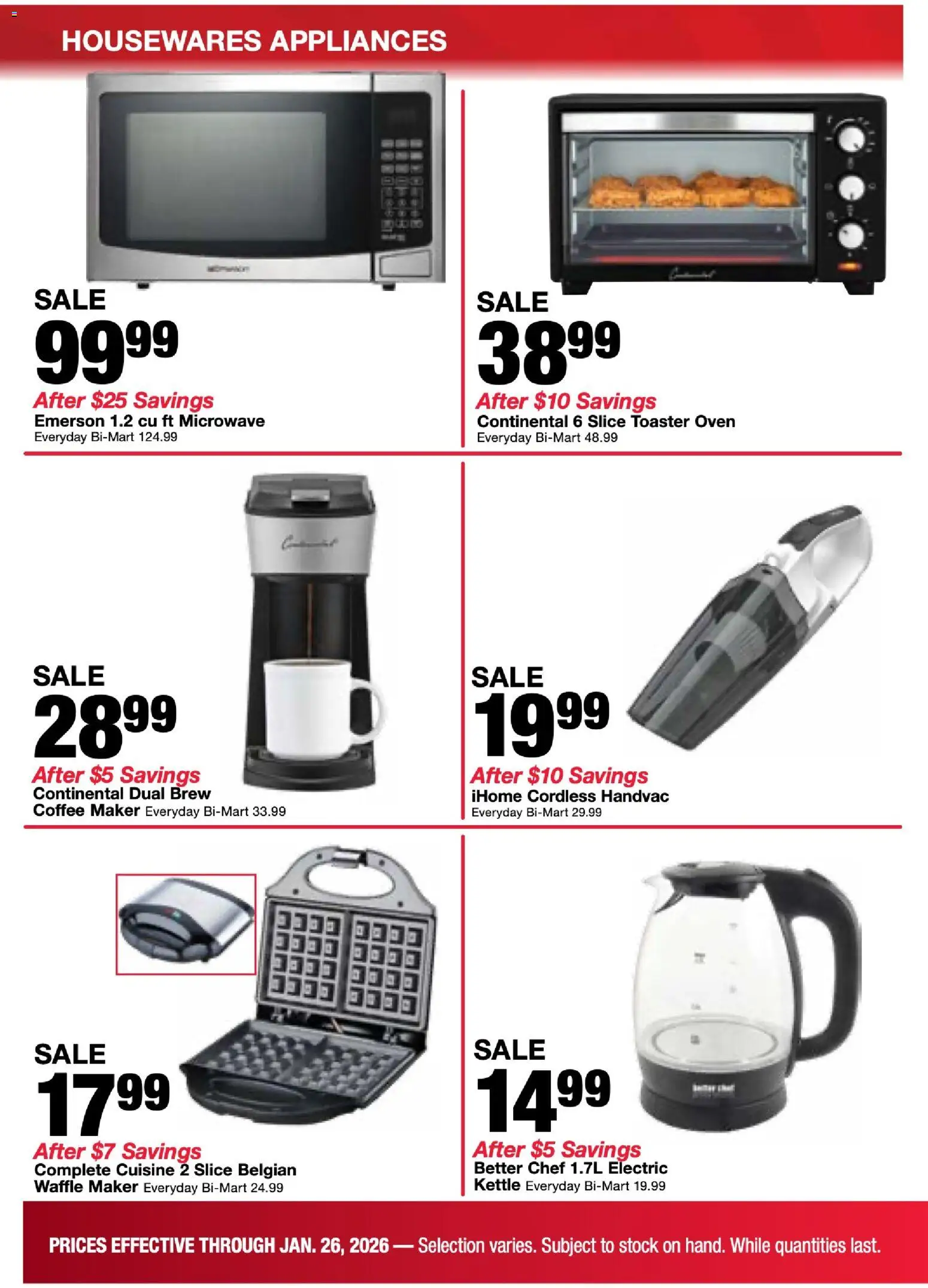 Bi-Mart Weekly Ad - valid from 20.01.2026 | Page: 2 | Products: Coffee, Oven, Coffee maker, Kettle