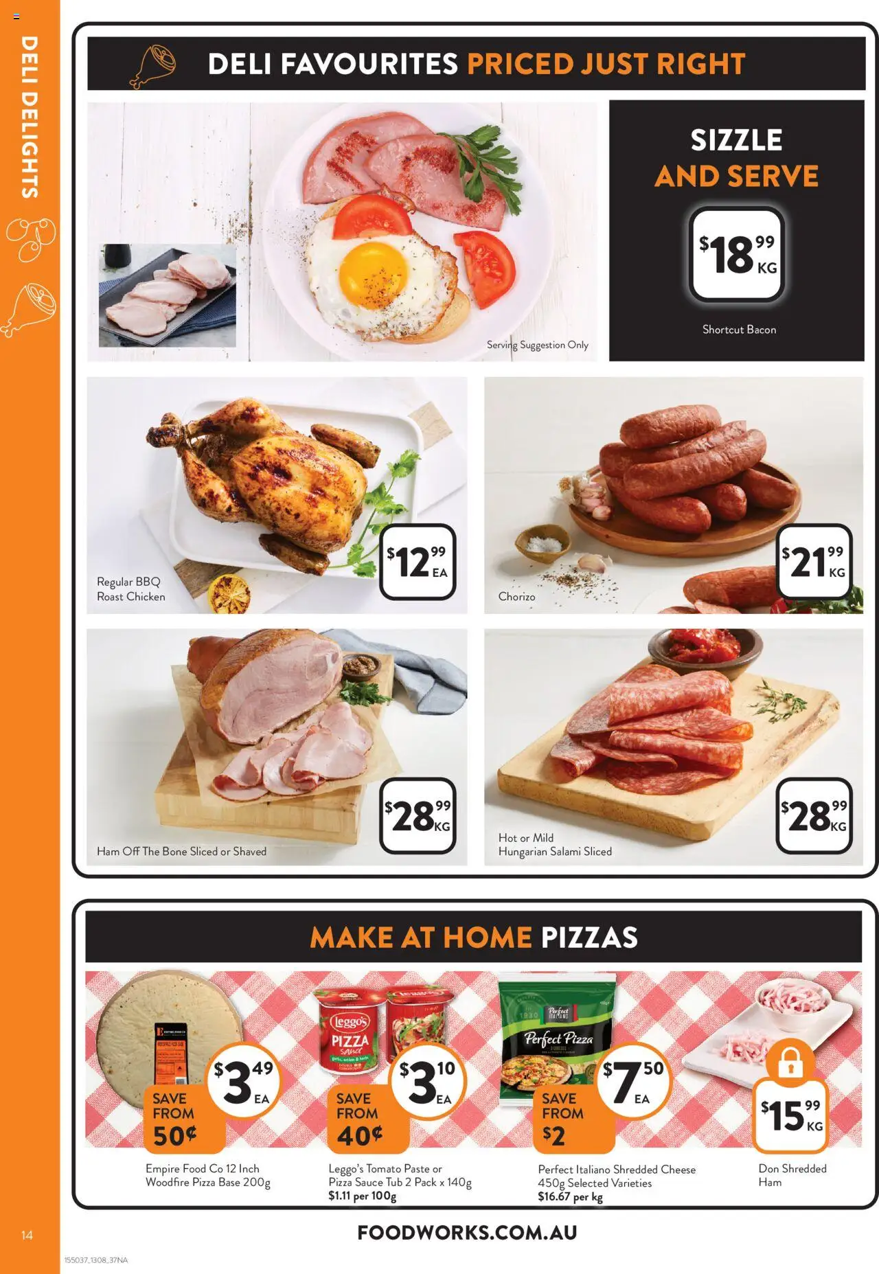 Foodworks catalogue - valid from 13.08.2025 | Page: 14 | Products: Cheese, Salami, Ham, Sauce