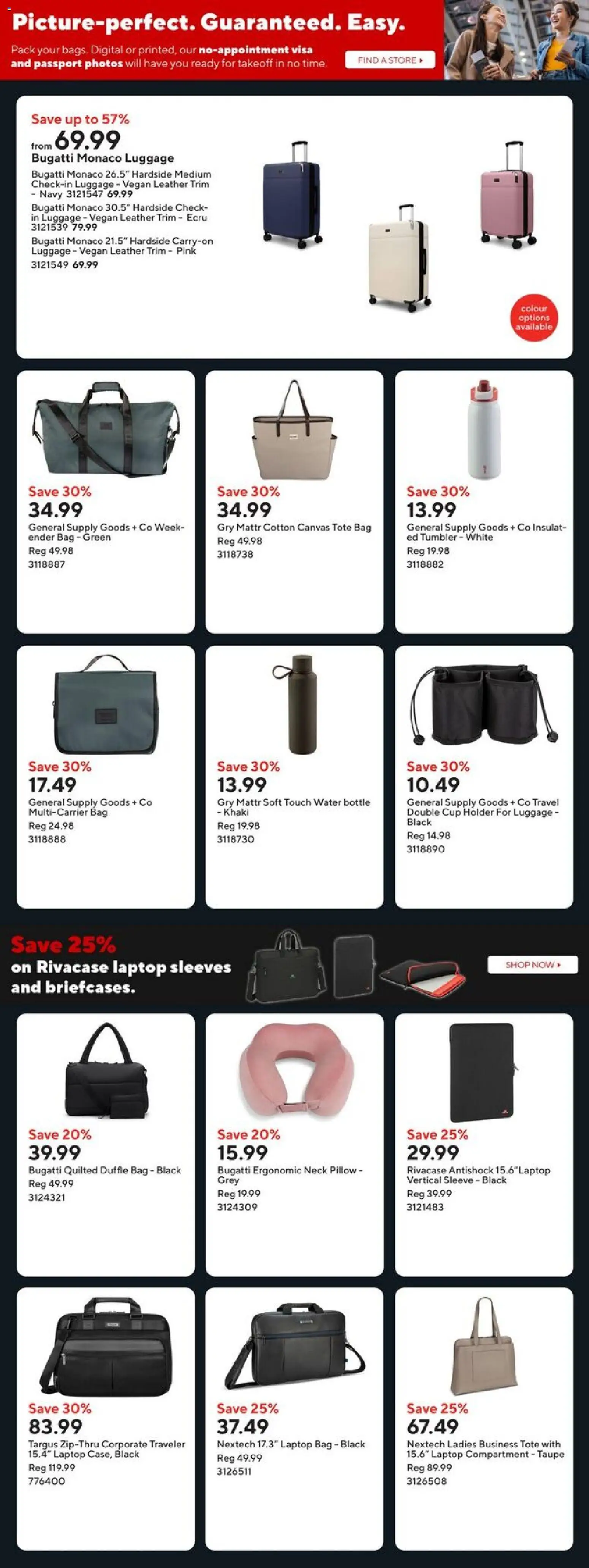 Staples flyer valid from 28.11.2025 | Page: 10 | Products: Luggage, Bag, Pillow