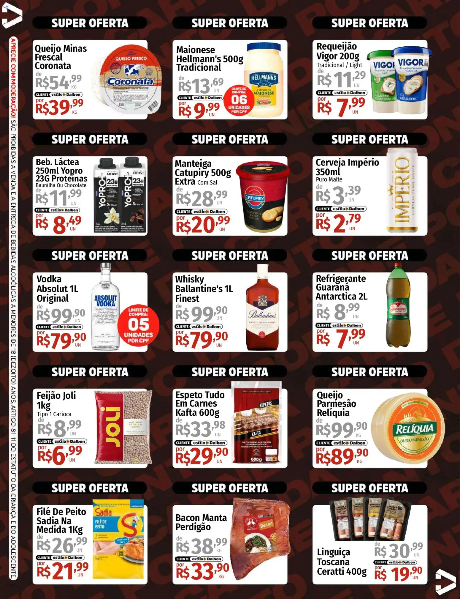 Supermercado Dalben Folheto - válido de 22.04.2026 | Página: 2 | Produtos: Linguiça, Queijo, Cerveja, Requeijão