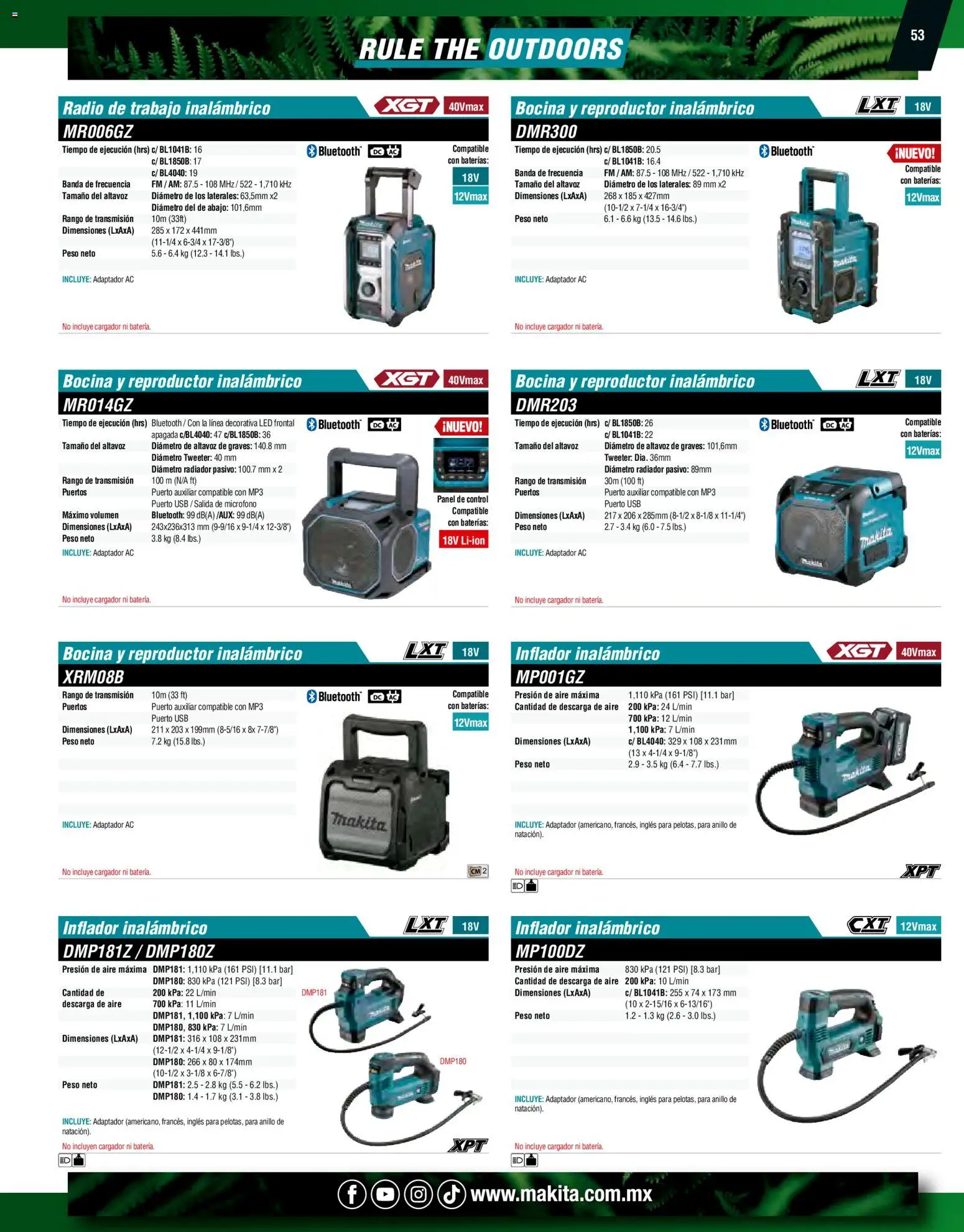 Nuevas ofertas de Makita válidas en toda la República Mexicana desde el 07.10.2024. ¡Encuentra las mejores ofertas en Makita catálogo Ope! | Página: 53 | Productos: Cuerda