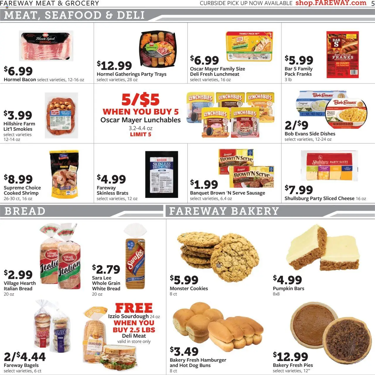 Fareway Weekly Ad - valid from 20.10.2025 | Page: 5 | Products: Cheese, Beef, Seafood, Pumpkin