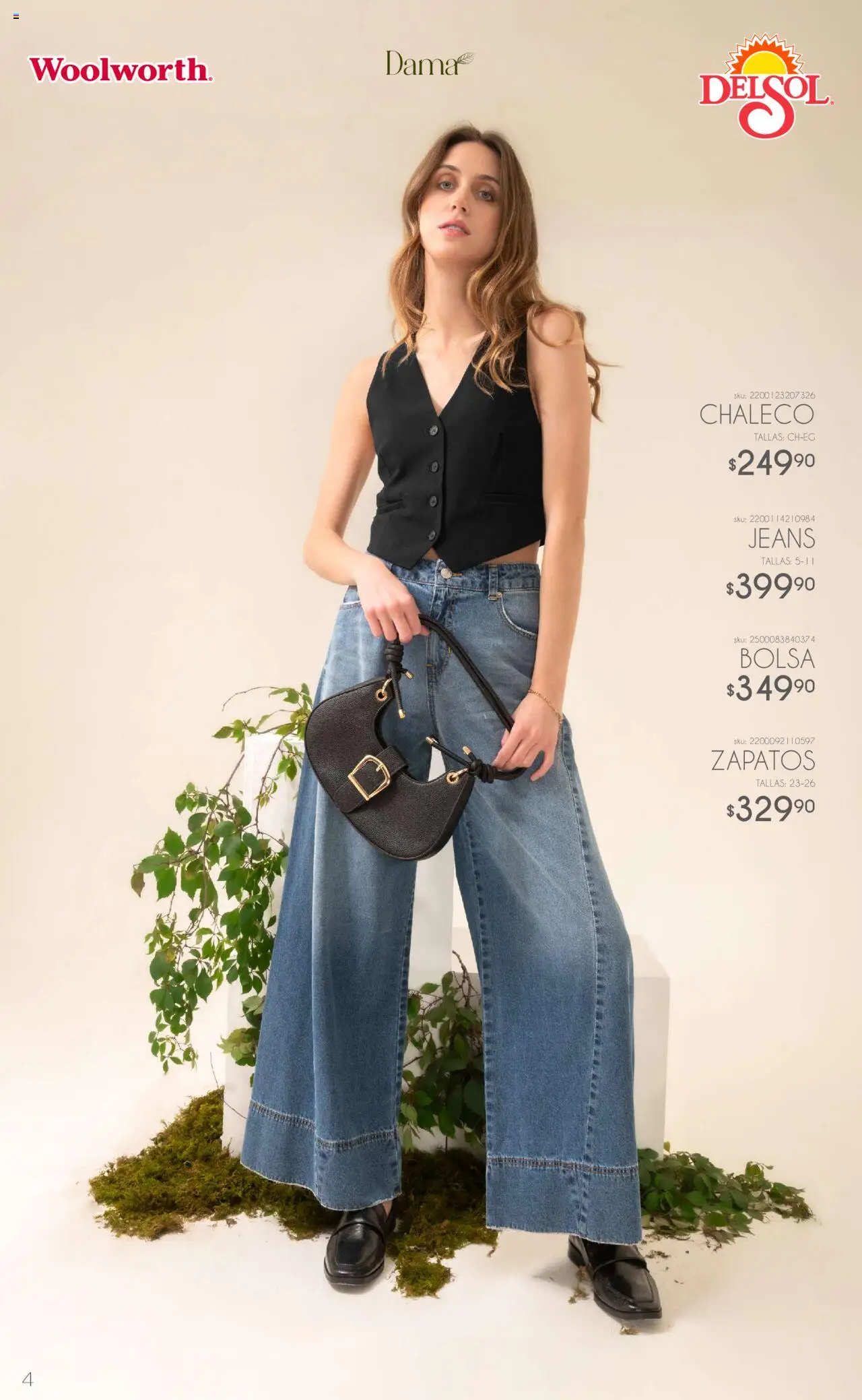 Nuevas ofertas de Del Sol y Woolworth válidas en toda la República Mexicana desde el 06.10.2025. ¡Encuentra las mejores ofertas en Del Sol y Woolworth catálogo Luce El Otoño en Tiendas ! | Página: 4 | Productos: Chaleco, Bolsa, Zapatos