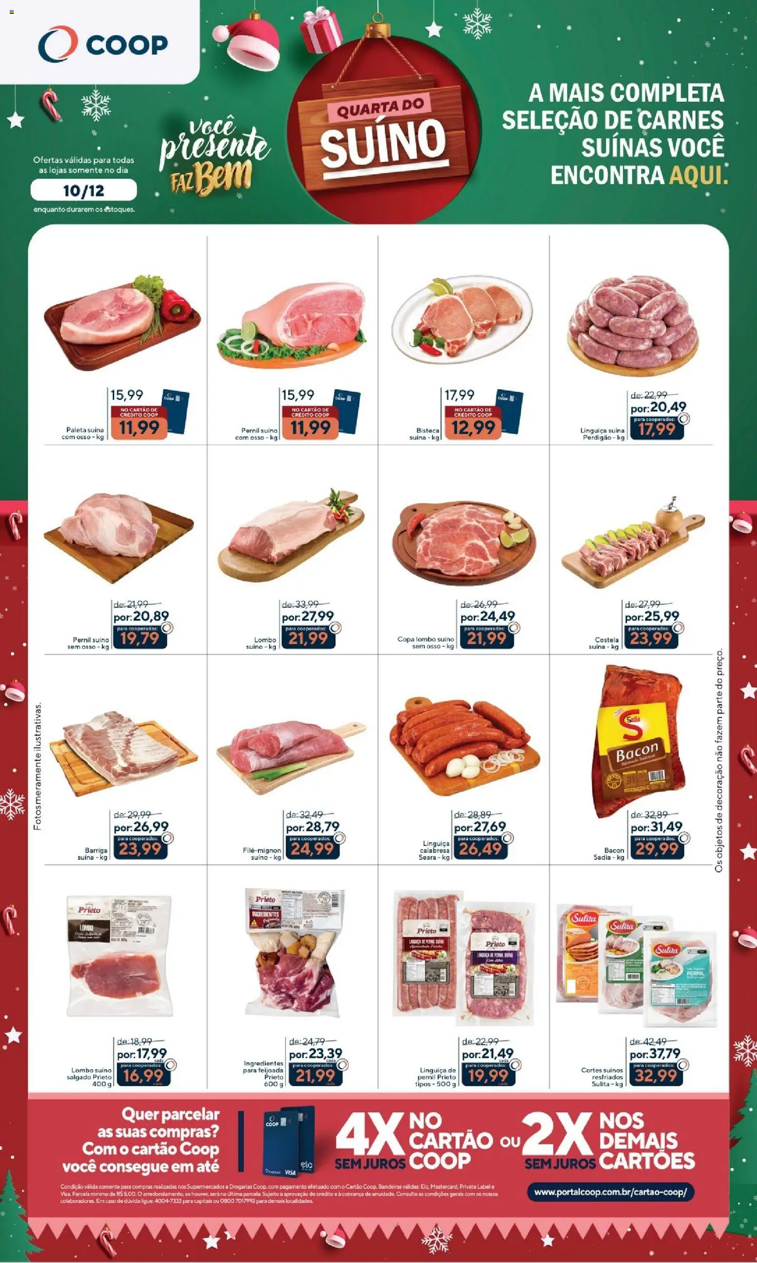 Coop Folheto - válido de 10.12.2025 | Página: 1 | Produtos: Linguiça, Lombo, Pernil, Copa
