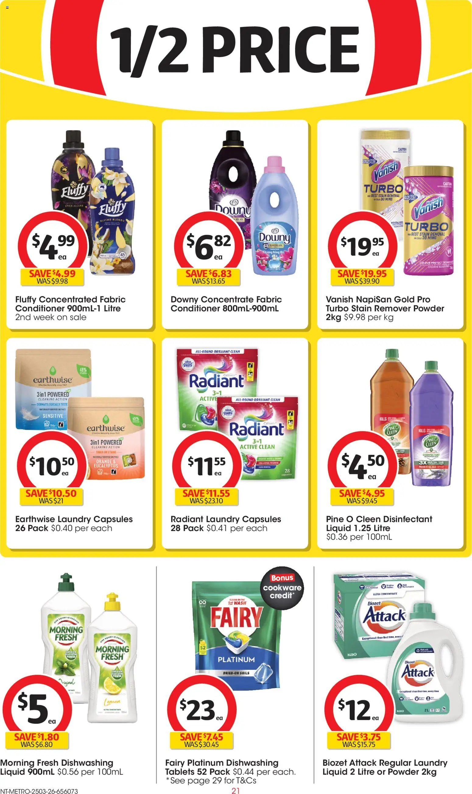 Coles catalogue - valid from 25.03.2026 | Page: 21 | Products: Powder, Conditioner, Cookware, Stain remover