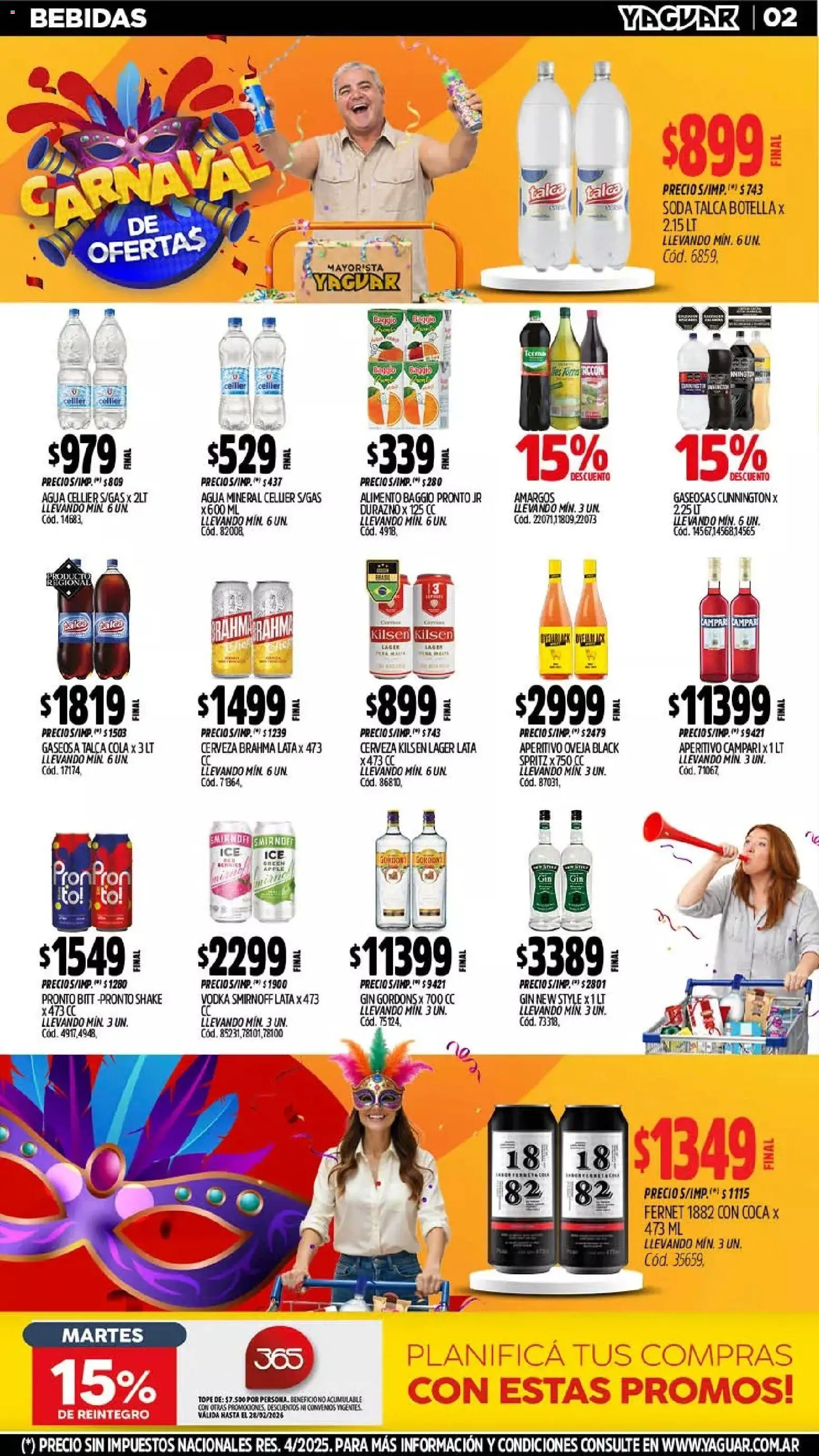 Yaguar - Oferta Semanal Mendoza │ válido desde el 02.02.2026 | Página: 2 | Productos: Botella, Fernet, Agua, Cerveza