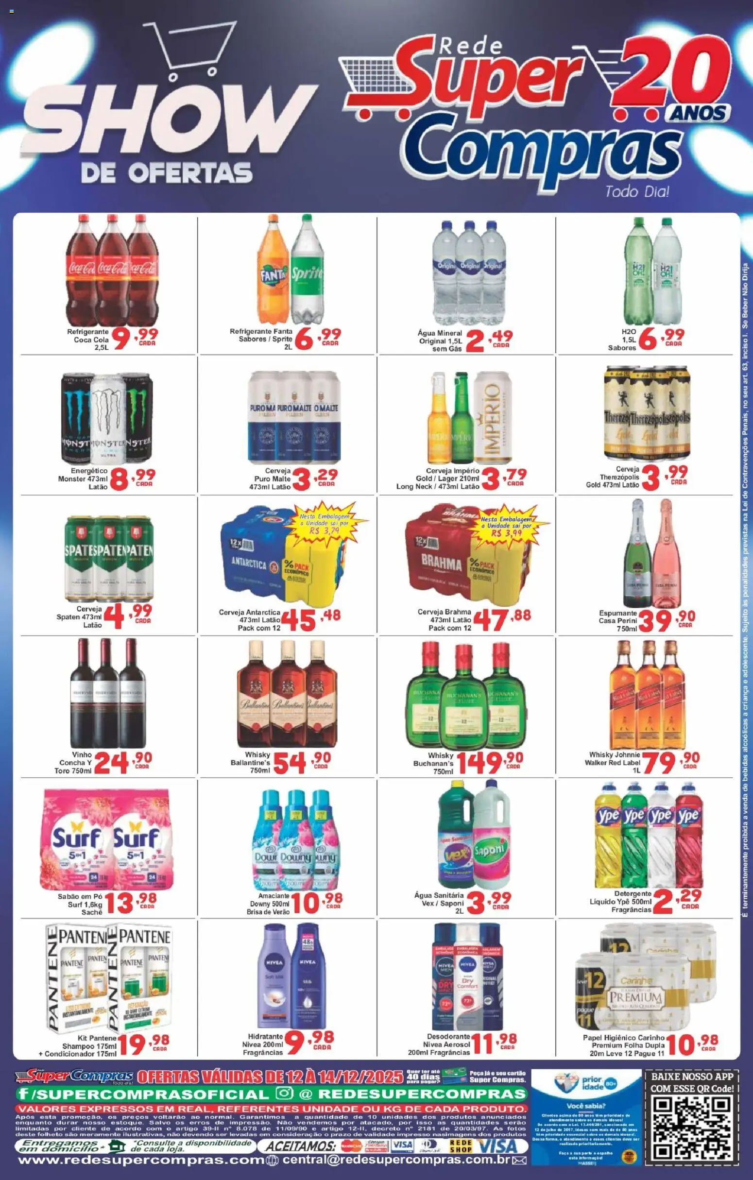 Rede Super Compras Folheto - válido de 12.12.2025 | Página: 2 | Produtos: Condicionador, Fanta, Energético, Papel higiênico