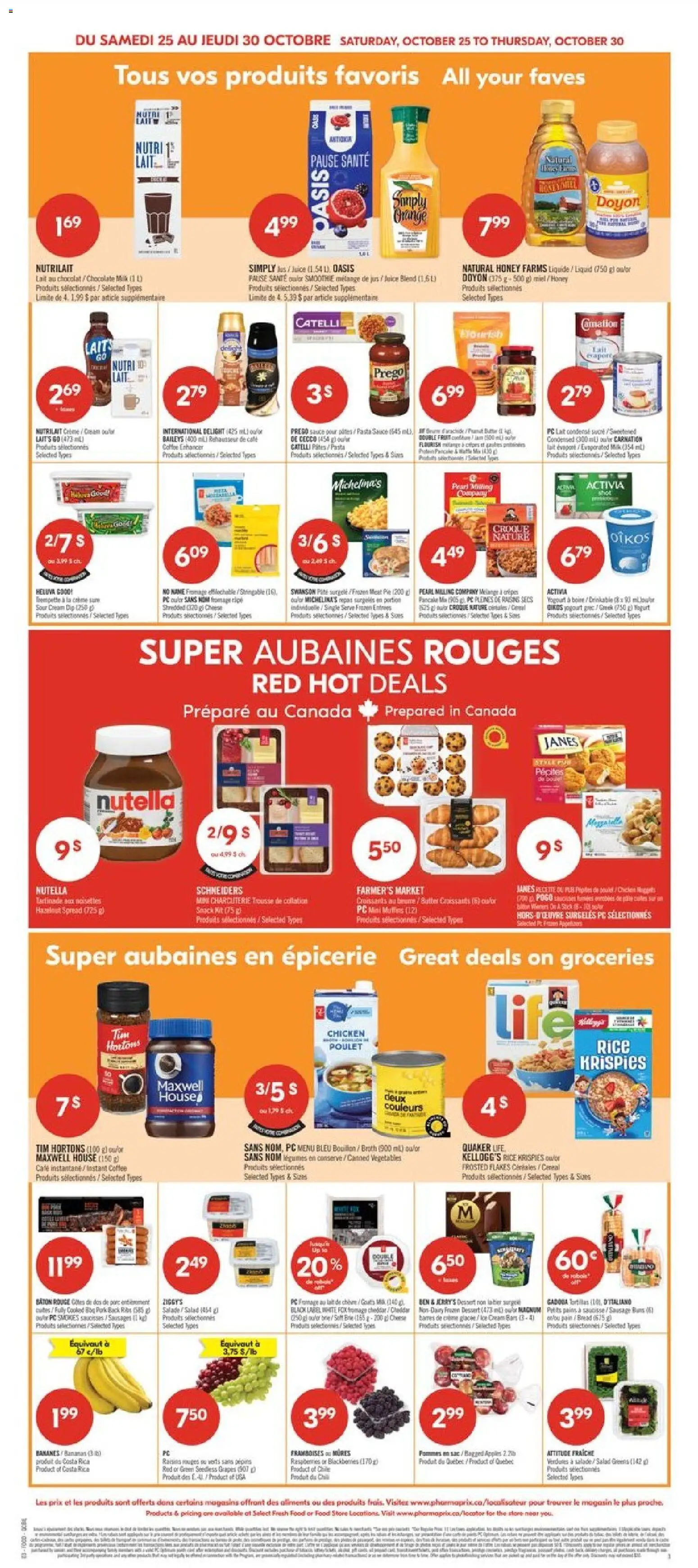 Pharmaprix flyer valid from 25.10.2025 | Page: 5 | Products: Pasta, Cream, Cheese, Chicken