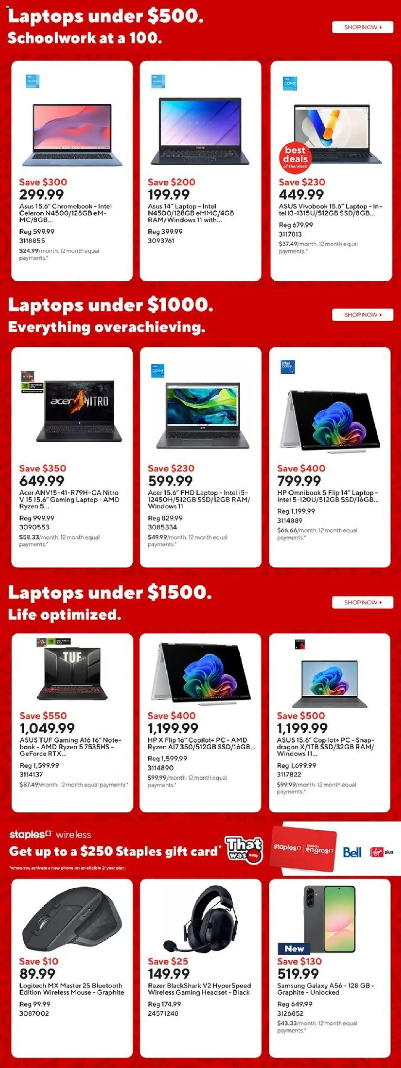 Staples flyer valid from 22.08.2025 | Page: 3 | Products: Phone, PC, Mouse