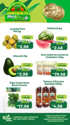 Mart Minas ofertas Hortifruti - Pré-Visualização do folheto da loja Mart Minas, válido de 18.03.2026