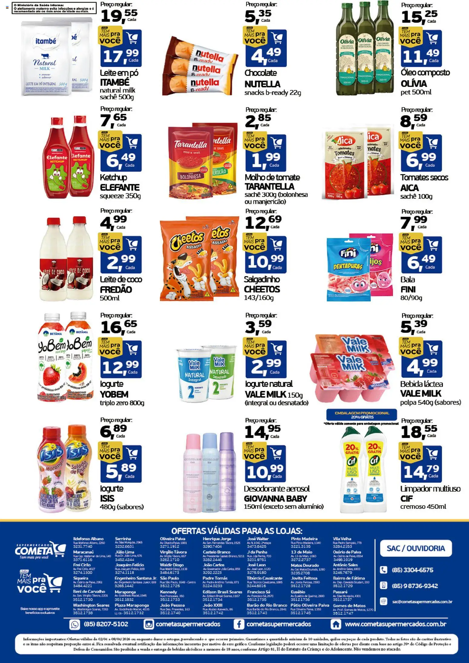 Cometa Supermercados ofertas Clube Tem Mais Pra Você de 02/04/2026 ? Não perca as melhores promoções! | Brasil