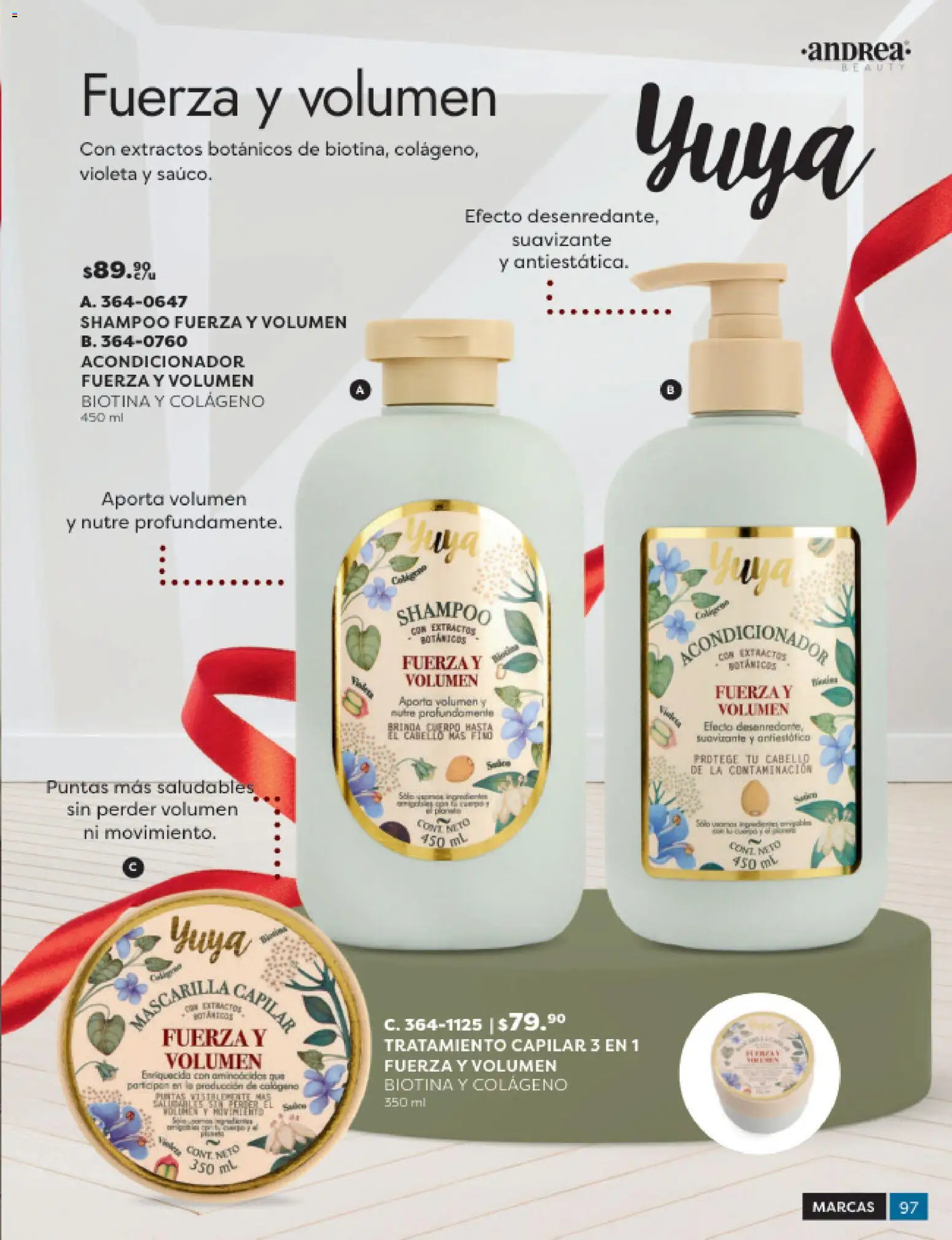 Nuevas ofertas de Andrea válidas en toda la República Mexicana desde el 31.10.2025. ¡Encuentra las mejores ofertas en Andrea catálogo Beauty! | Página: 97 | Productos: Suavizante, Mascarilla, Acondicionador