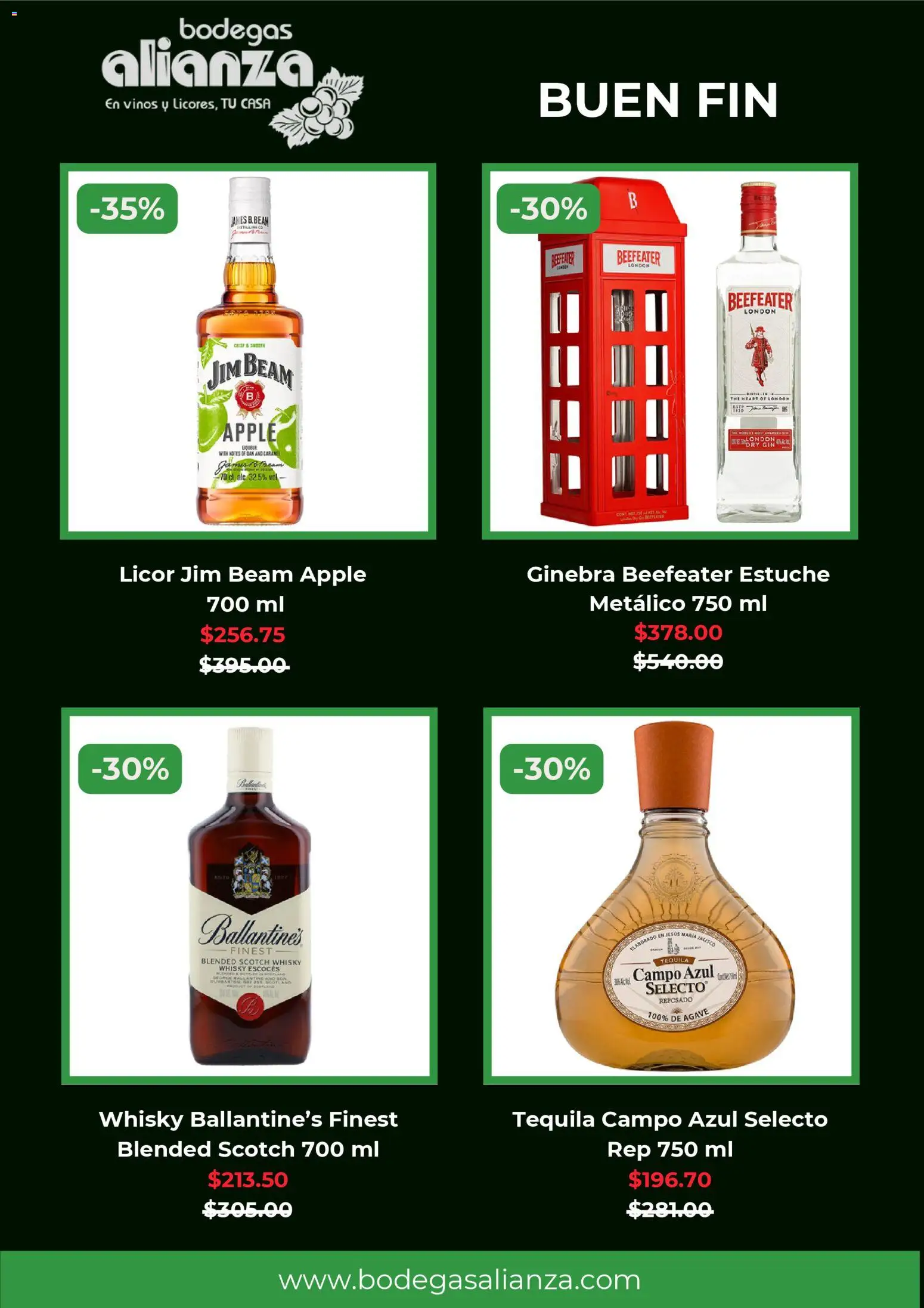 Nuevas ofertas de Bodegas Alianza válidas en toda la República Mexicana desde el 13.11.2025. ¡Encuentra las mejores ofertas en Bodegas Alianza Buen Fin! | Página: 3 | Productos: Gin, Estuche, Tequila, Whisky