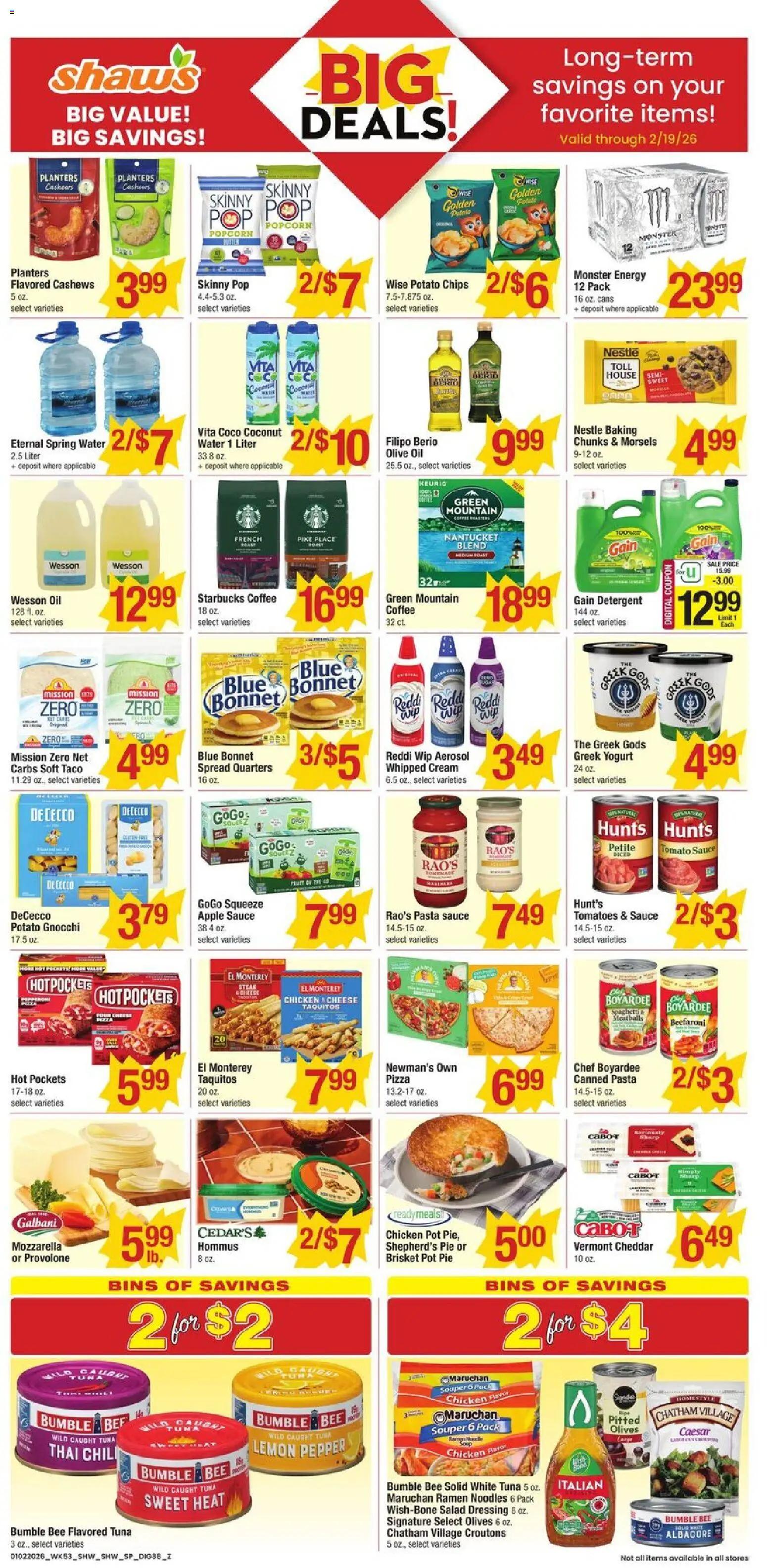 Shaw's Weekly Ad - RI - valid from 02.01.2026 | Page: 8 | Products: Yogurt, Oil, Chips, Salad