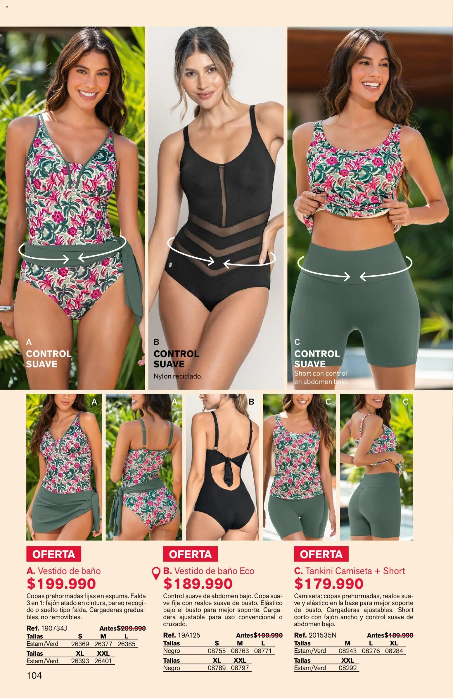 Leonisa revista - valida desde el 03.04.2026 | Página: 104 | Productos: Falda, Camiseta, Vestido de baño, Pareo