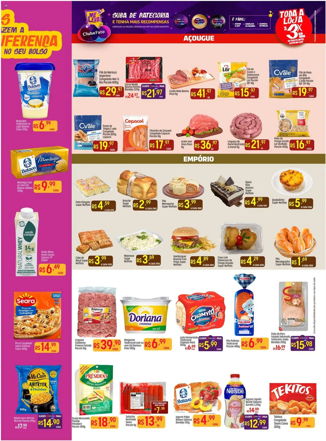 Super Muffato Folheto - válido de 01.10.2025 | Página: 3 | Produtos: Caixa, Leite, Pizza, Requeijão