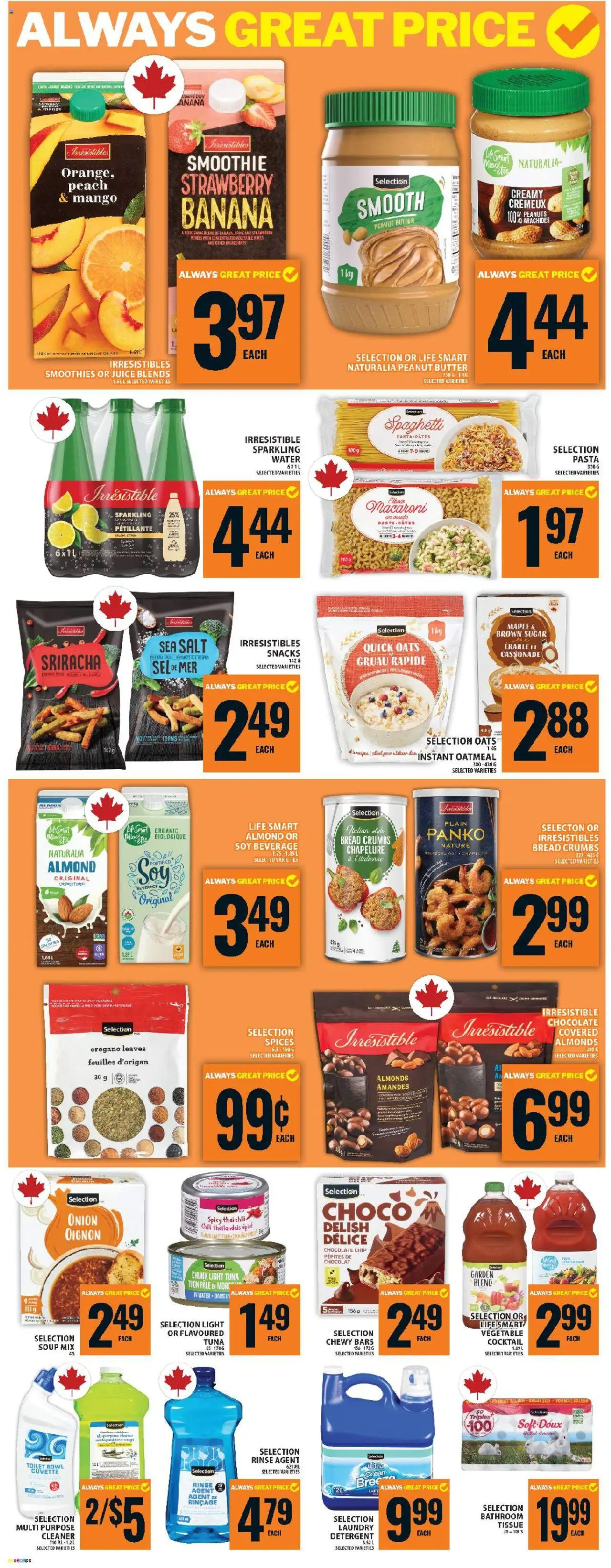 Food Basics flyer valid from 09.10.2025 | Page: 13 | Products: Detergent, Butter, Chocolate, Juice