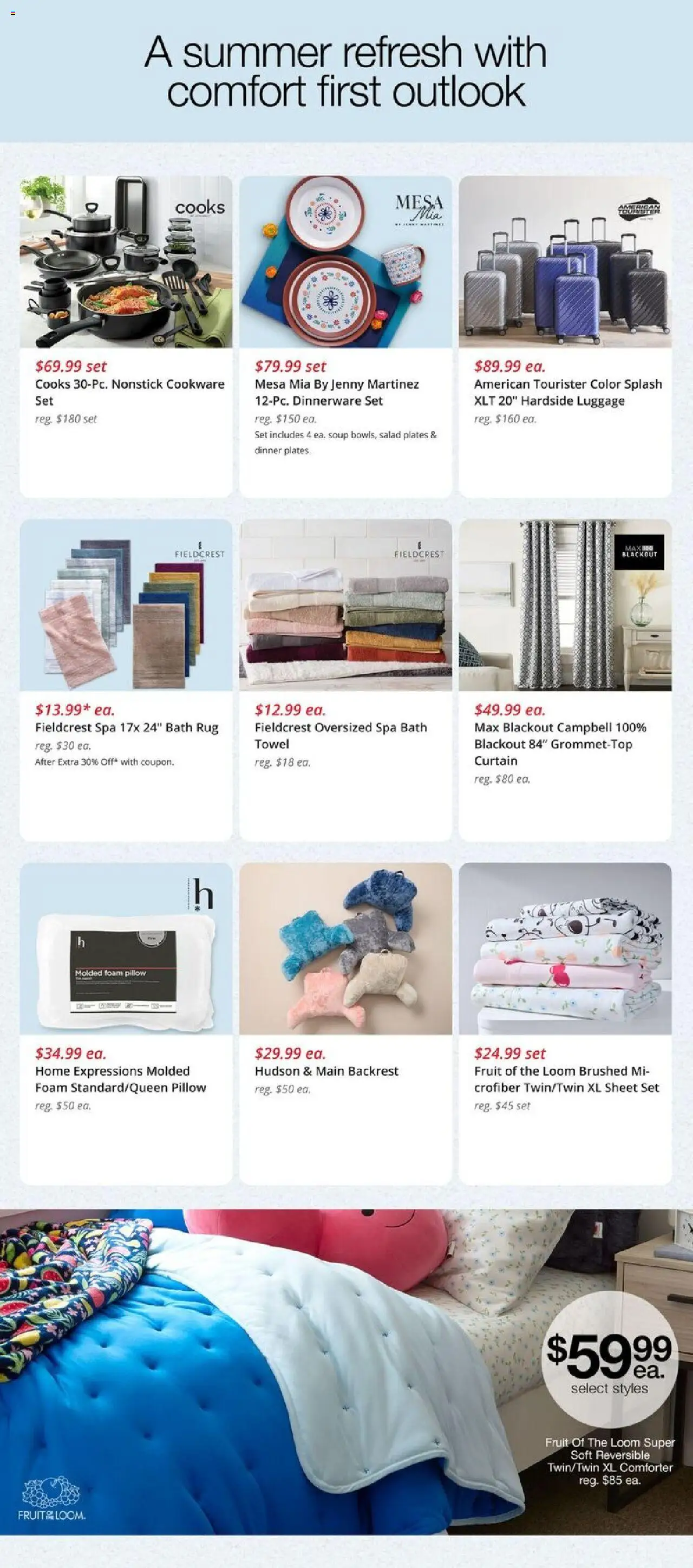 JCPenney Weekly Ad - valid from 16.06.2025 | Page: 3 | Products: Bath, Salad, Comforter, Sheet