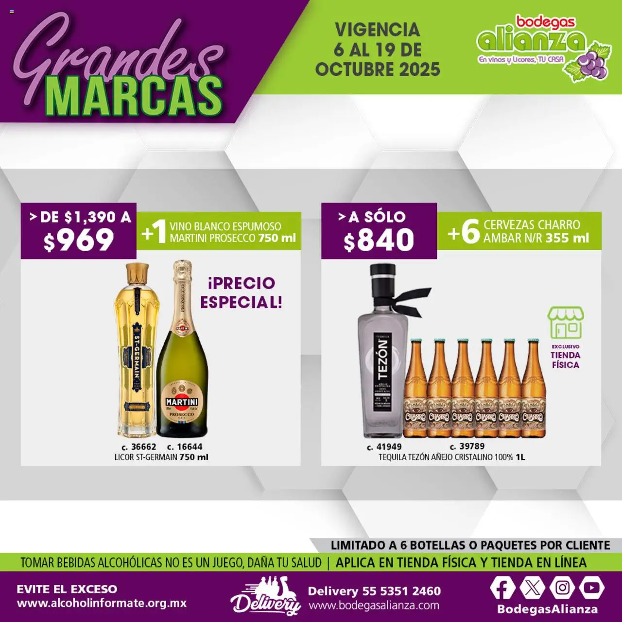 Nuevas ofertas de Bodegas Alianza válidas en toda la República Mexicana desde el 06.10.2025. ¡Encuentra las mejores ofertas en Bodegas Alianza - Catálogo Grandes Marcas! | Página: 12 | Productos: Tequila, Vino
