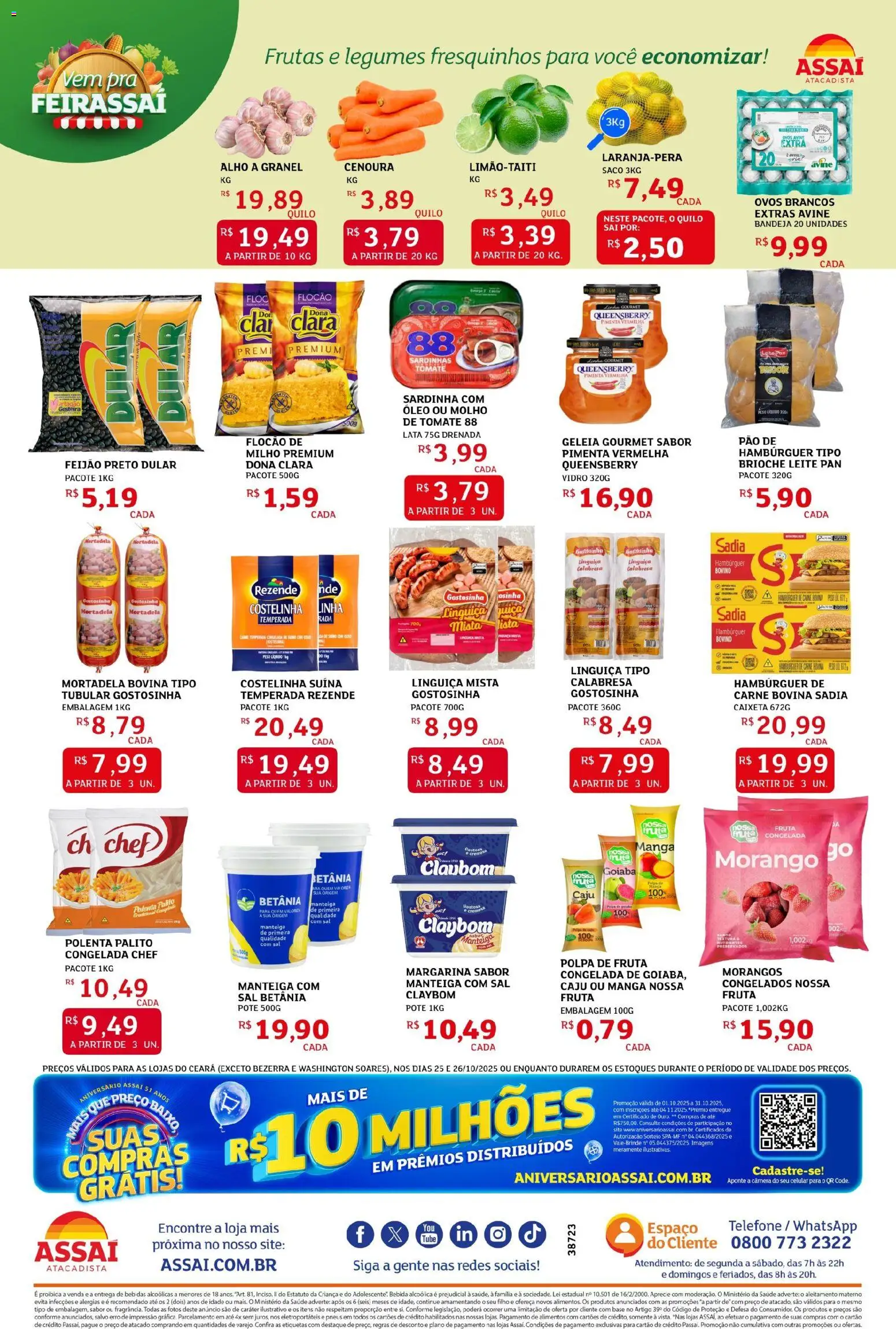 Assaí Atacadista Folheto - válido de 25.10.2025 | Página: 2 | Produtos: Celular, Linguiça, Manteiga, Óleo