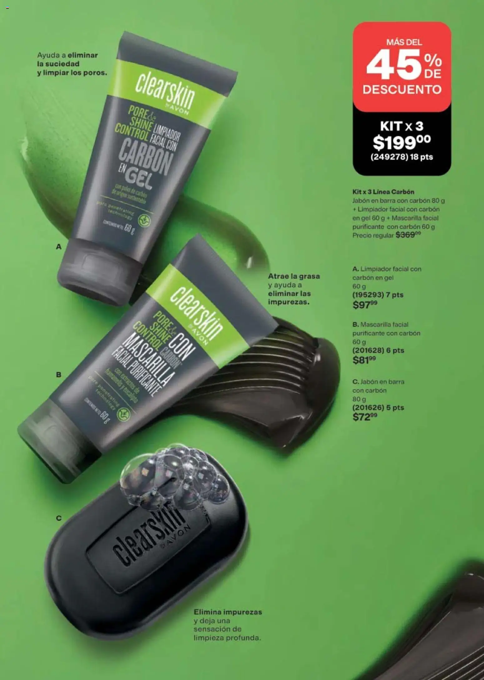 Nuevas ofertas de AVON válidas en toda la República Mexicana desde el 24.04.2026. ¡Encuentra las mejores ofertas en AVON campaña 7 2026! | Página: 145 | Productos: Limpiador, Barra, Mascarilla, Jabón