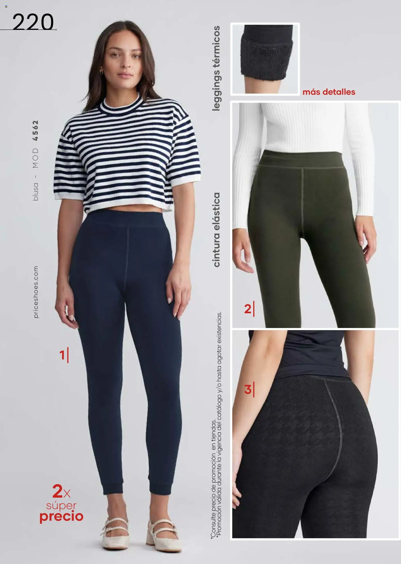 Nuevas ofertas de Price Shoes válidas en toda la República Mexicana desde el 27.11.2025. ¡Encuentra las mejores ofertas en Price Shoes catálogo Cierre De Temporada ! | Página: 220 | Productos: Blusa, Leggings