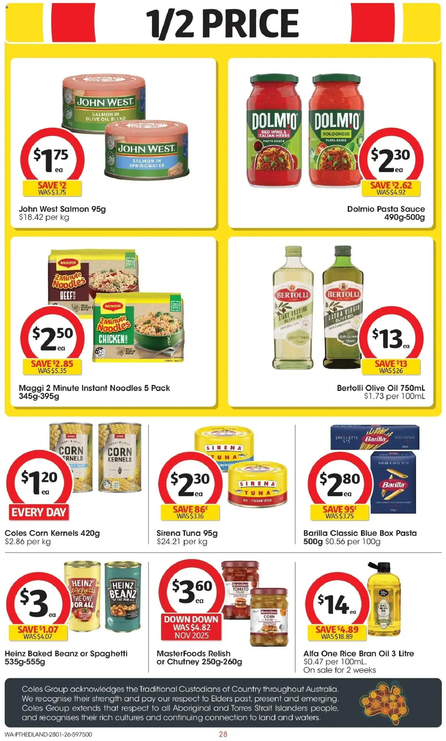 Coles catalogue - valid from 28.01.2026 | Page: 28 | Products: Light, Noodles, Olive oil, Salt