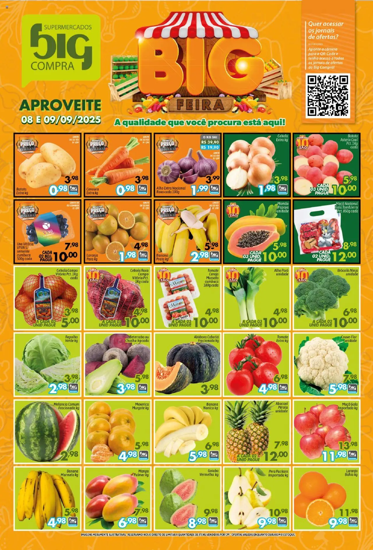 Big Compra Folheto - válido de 08.09.2025 | Página: 1 | Produtos: Mexerica, Abóbora, Baixo, Batata